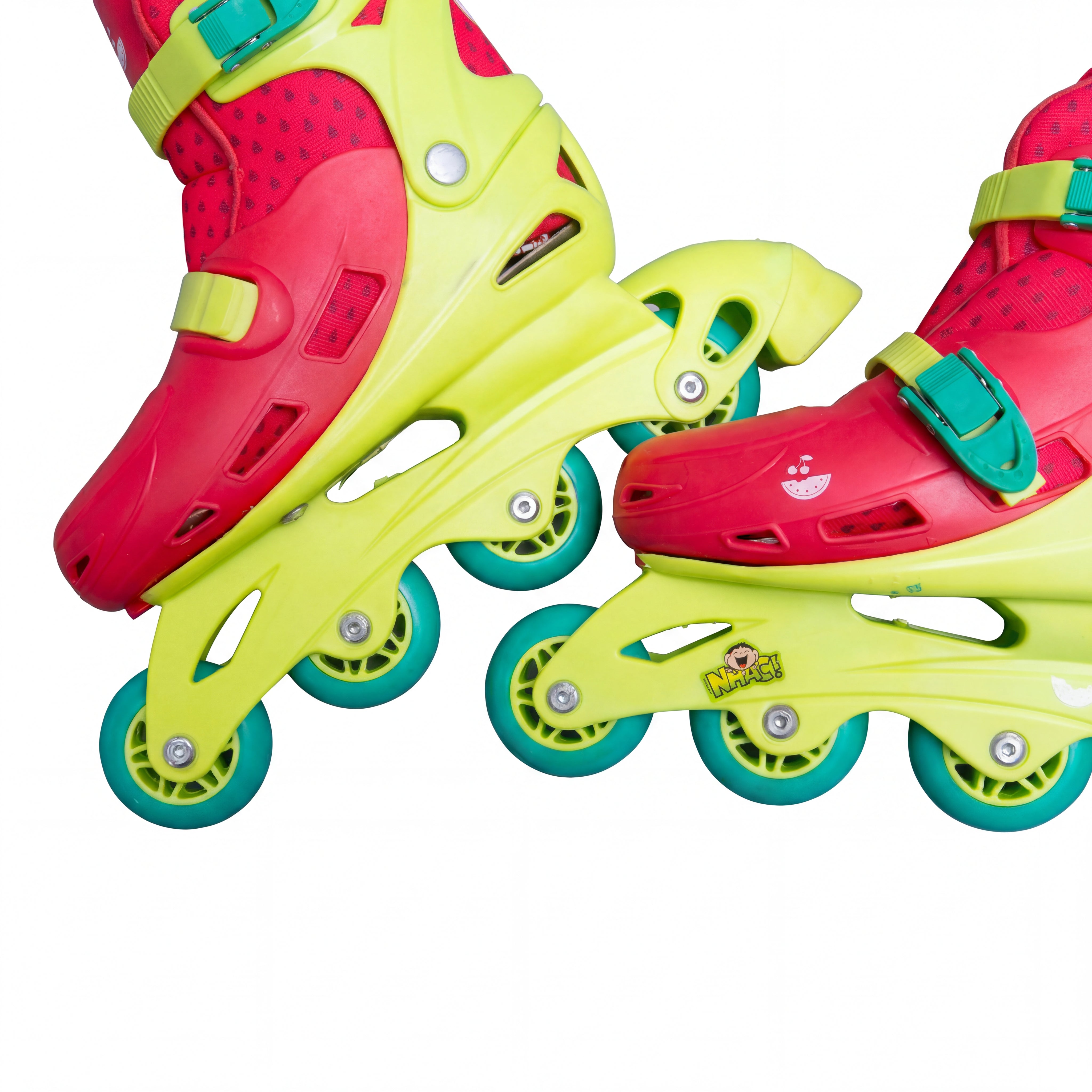 Patins Unissex Patinação Decathlon Magali Amarelo Rosa e Verde ND