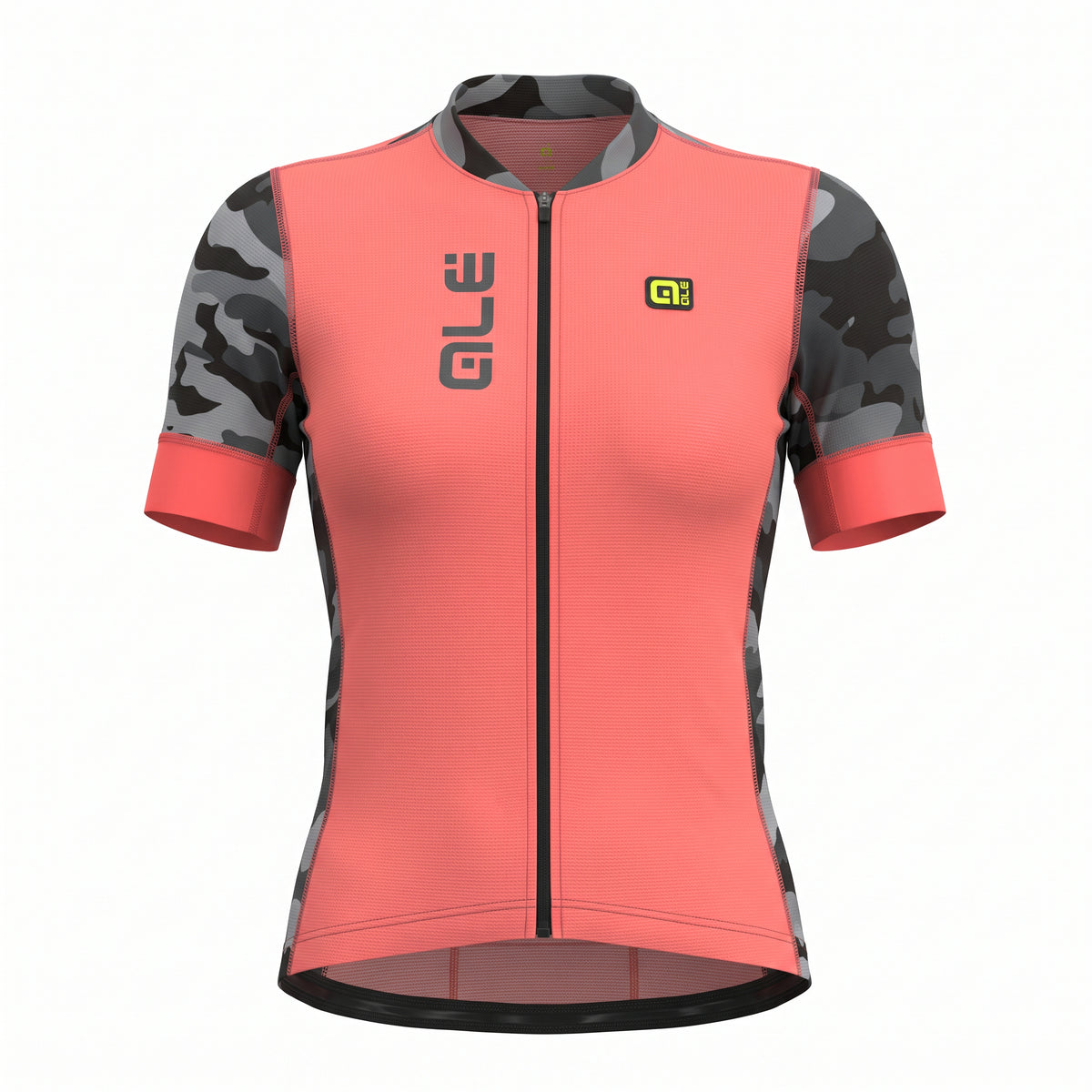 Jersey Feminina Alé Cycling Coral e Verde Camuflado - Tamanho S