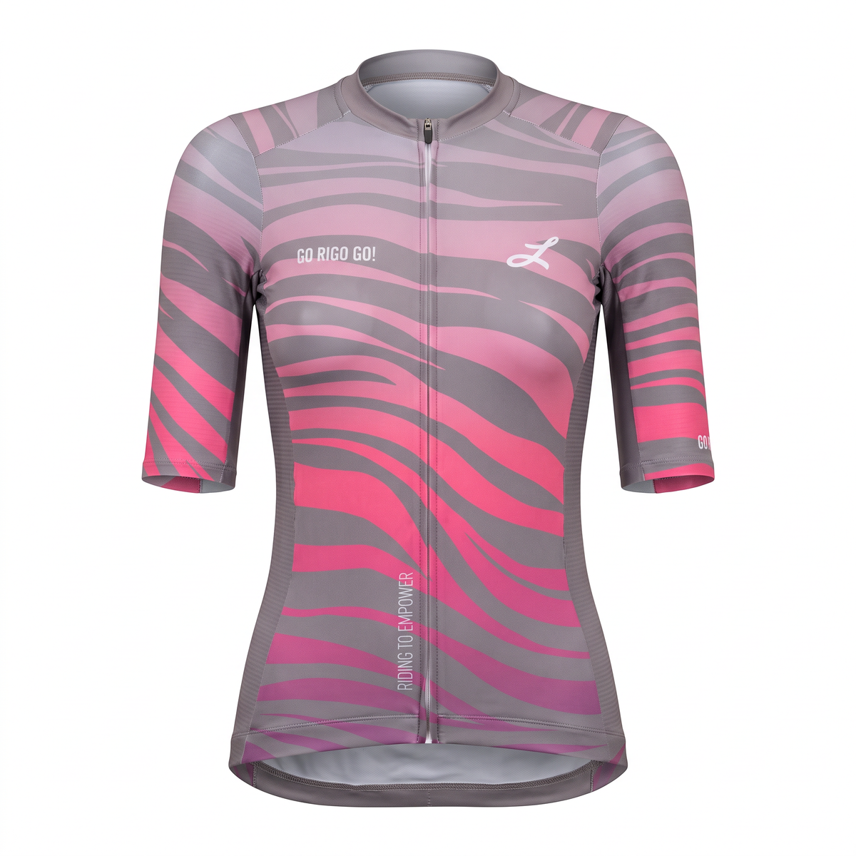 Jersey Feminina Go Rigo Go! Riding To Empower Cinza / Rosa - Tamanho S