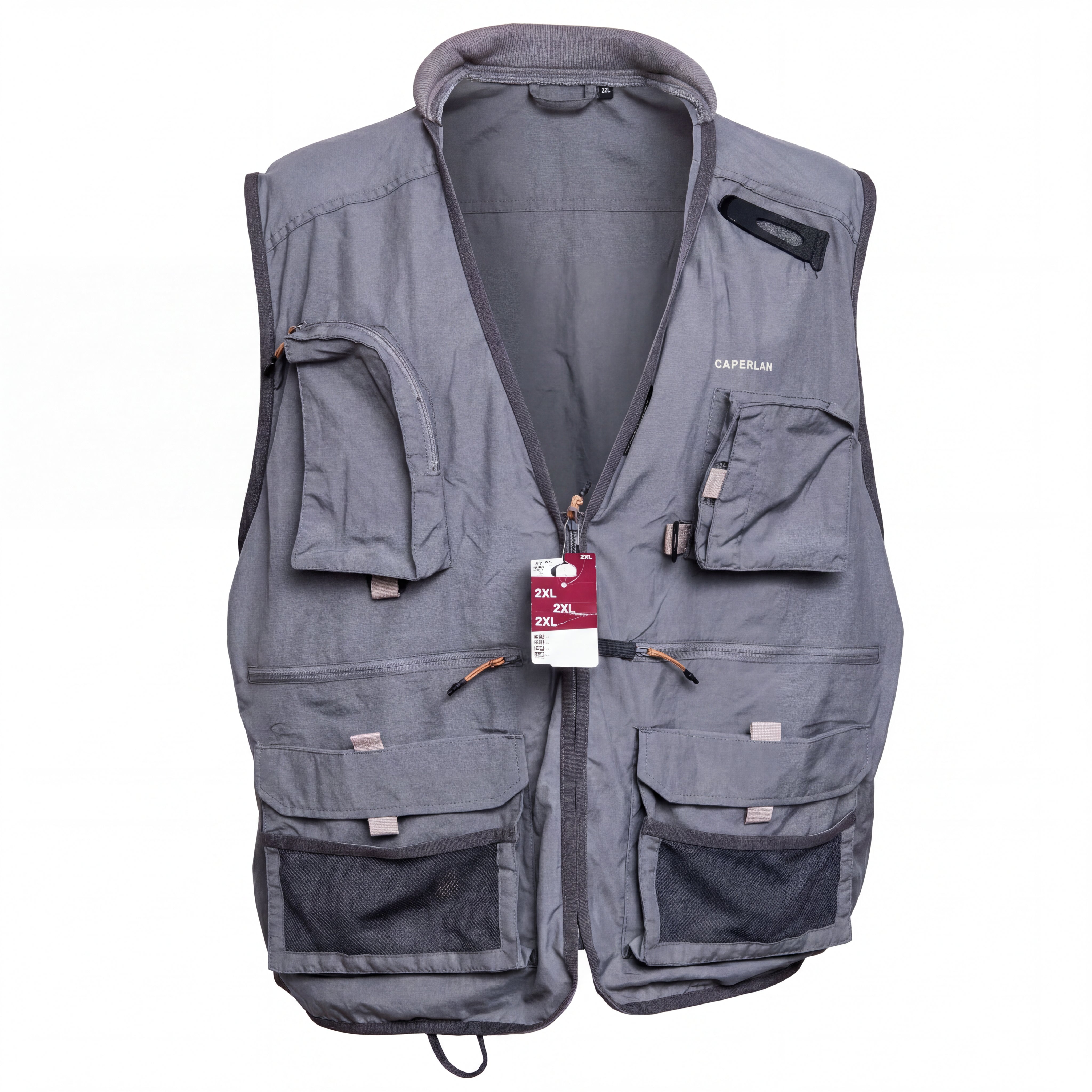 Colete de Pesca Caperlan Decathlon Cinza - Tamanho 2XL