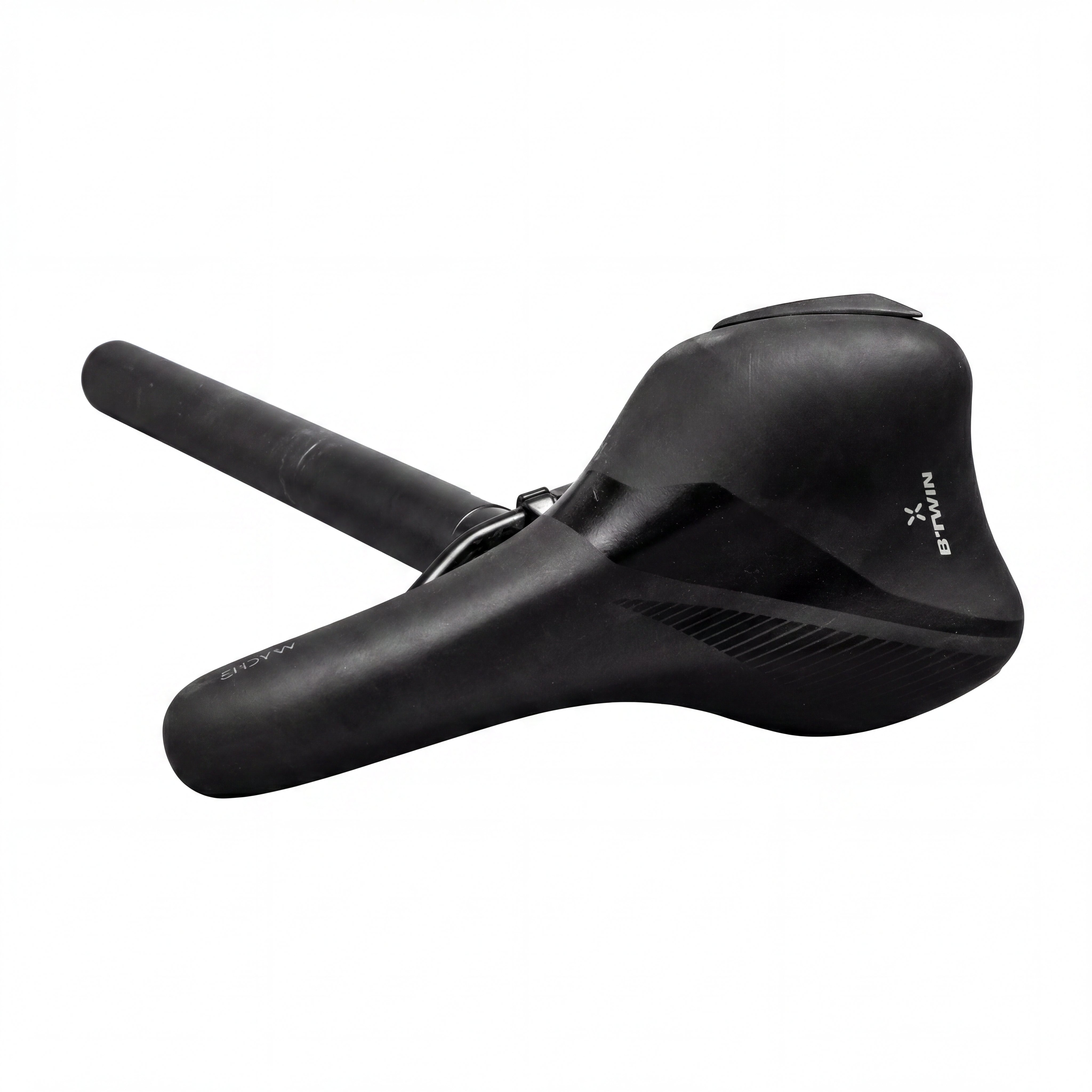 Selim de Bicicleta Com Cano Ciclismo B'TWIN Comfort / Trekking Preto - Canote 31,6mm