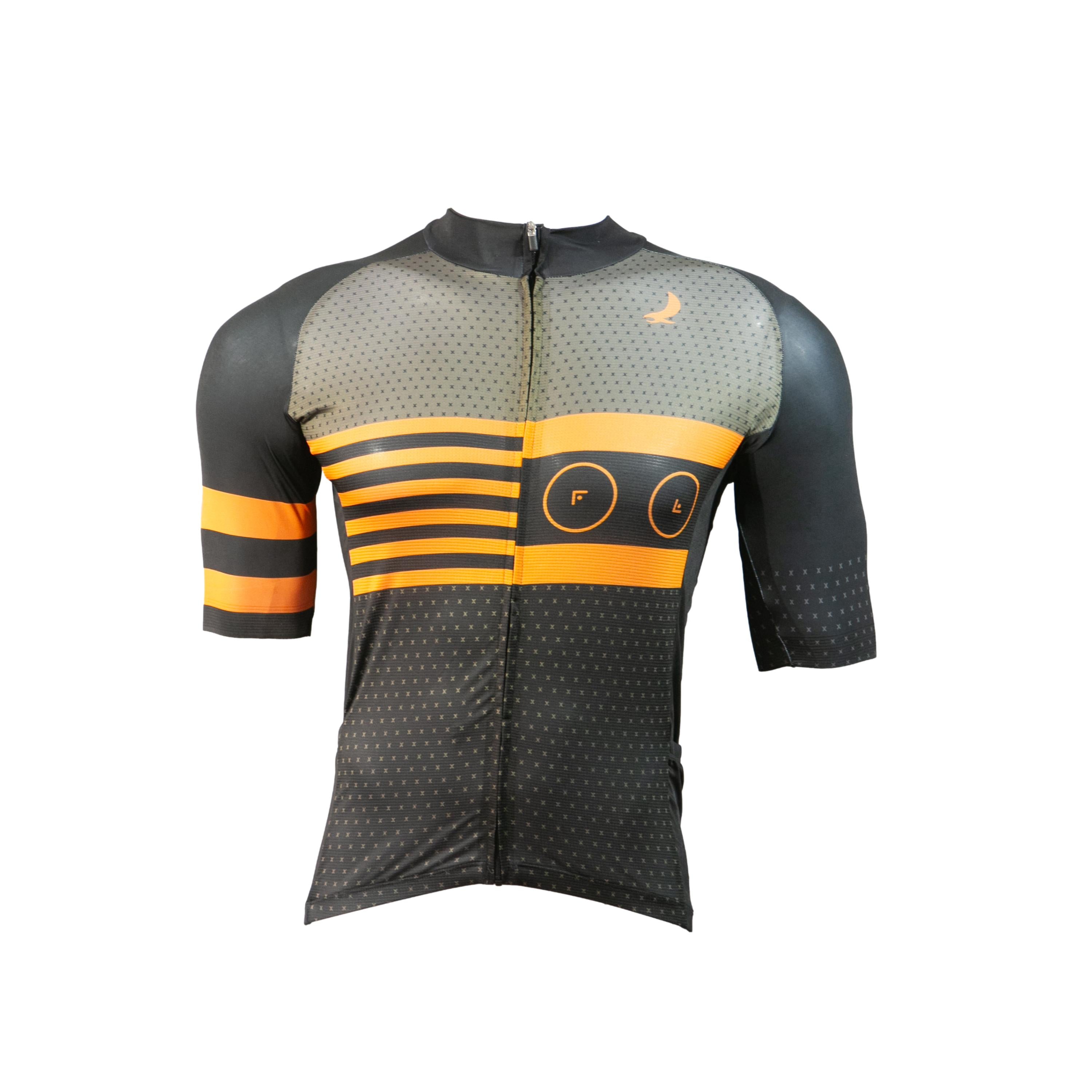 Camiseta Jersey Masculina Ciclismo Preto/Laranja - Tamanho G