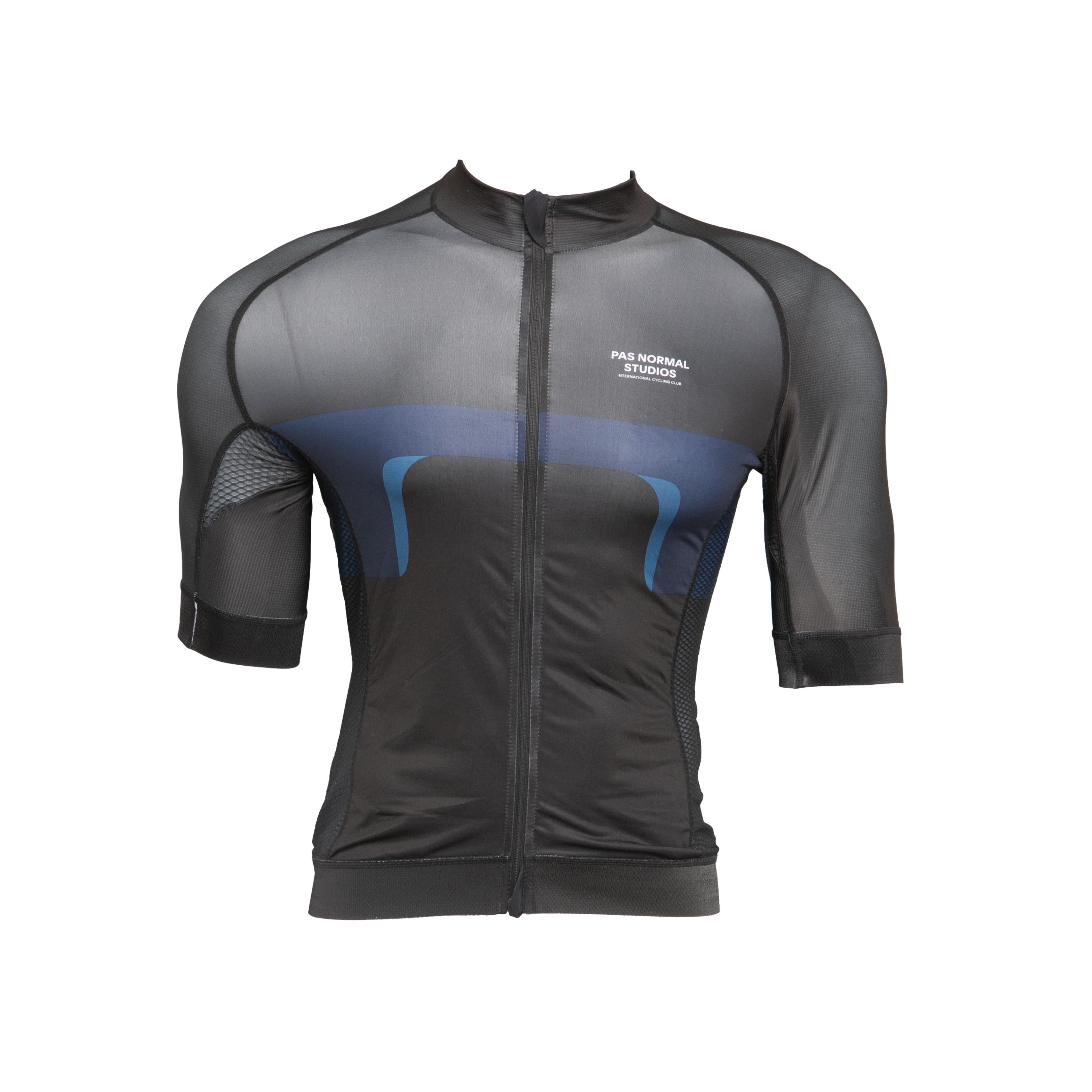 Camiseta Jersey Masculina Ciclismo PNS Preto Com Detalhe Azul - Tamanho XXL