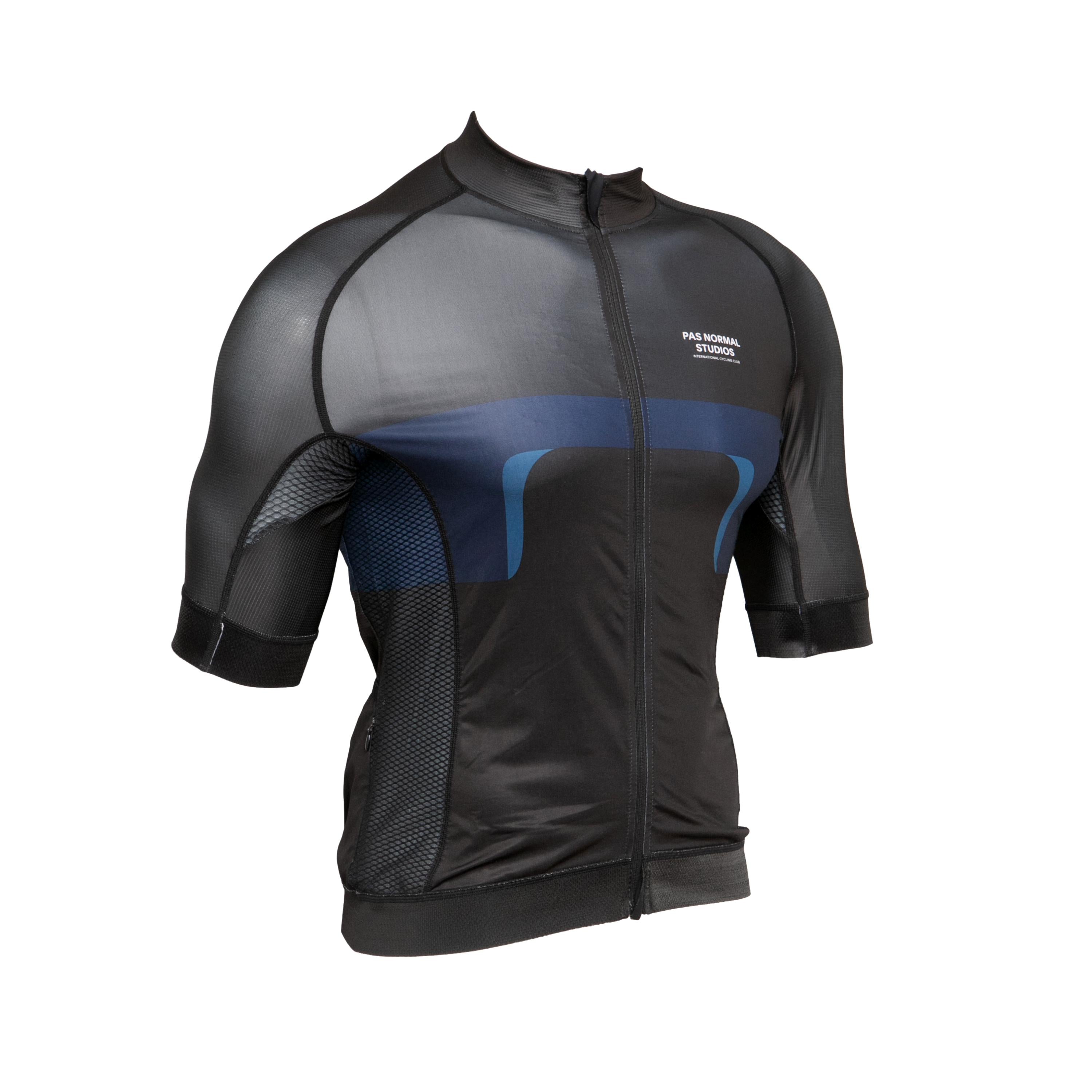 Camiseta Jersey Masculina Ciclismo PNS Preto Com Detalhe Azul - Tamanho XXL
