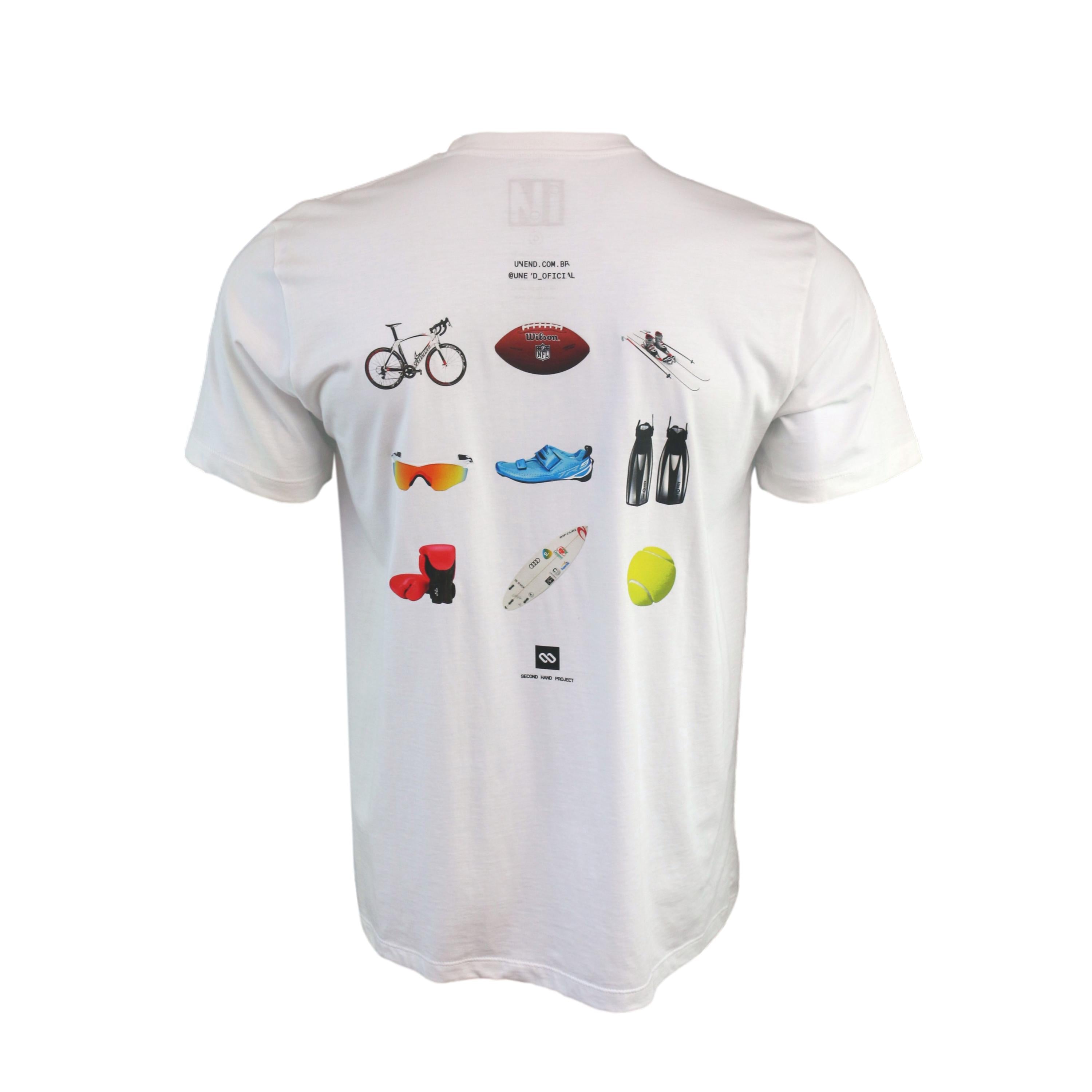 Camiseta Unissex UNEND Products Multiesportiva V Branca - Tamanho G