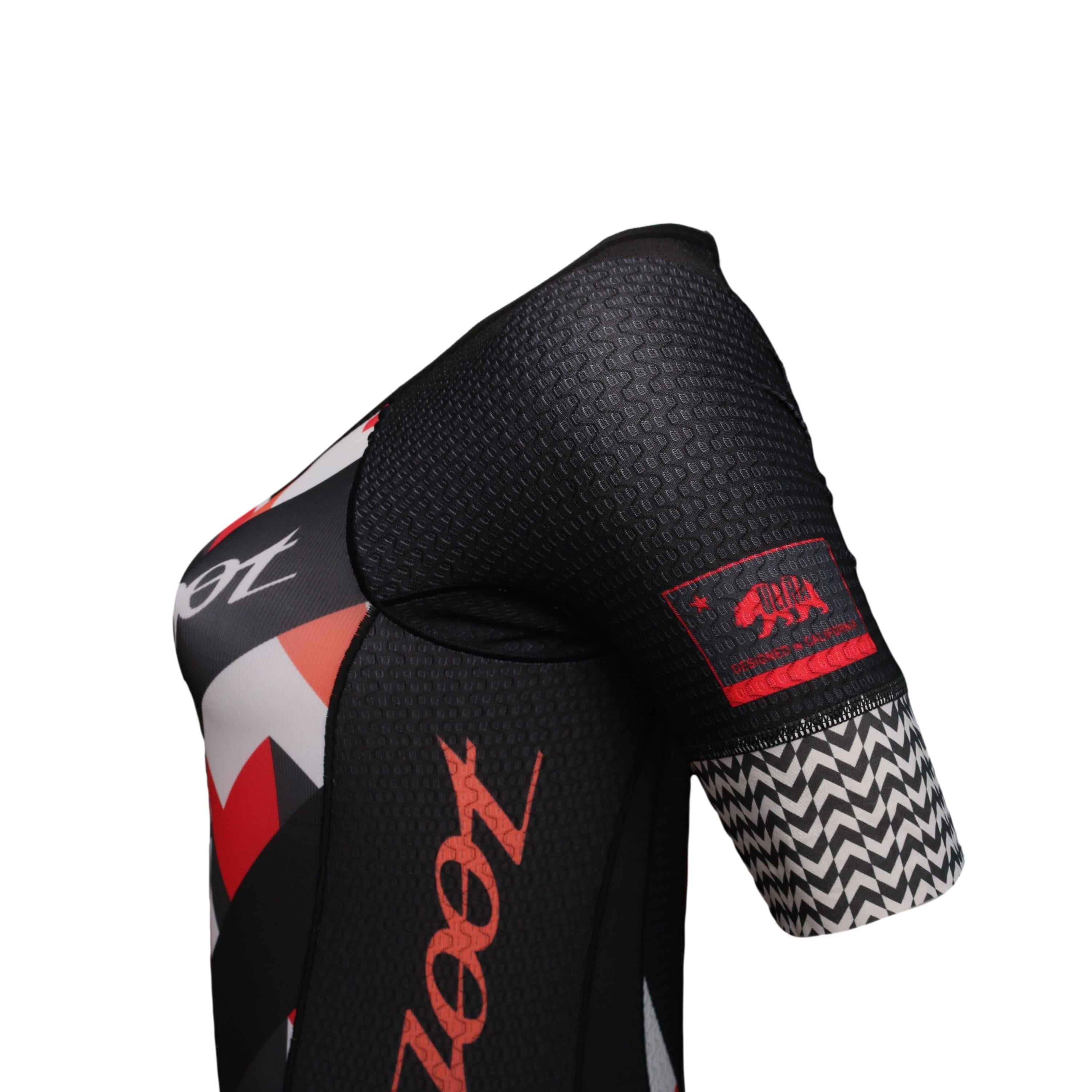 Macaquinho De Triathlon Feminino Ciclismo Zoot Ultra Preto e Vermelho - Tamanho P