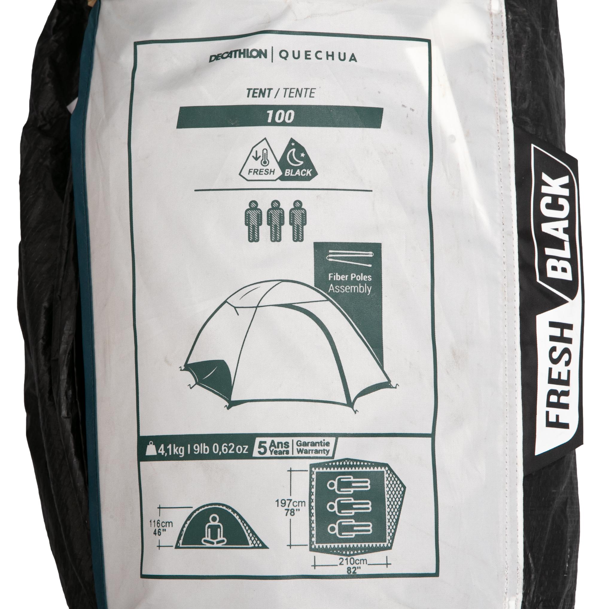 Barraca Camping Quechua Decathlon Fresh & Black - 4.1kg Branco, Verde e Preto