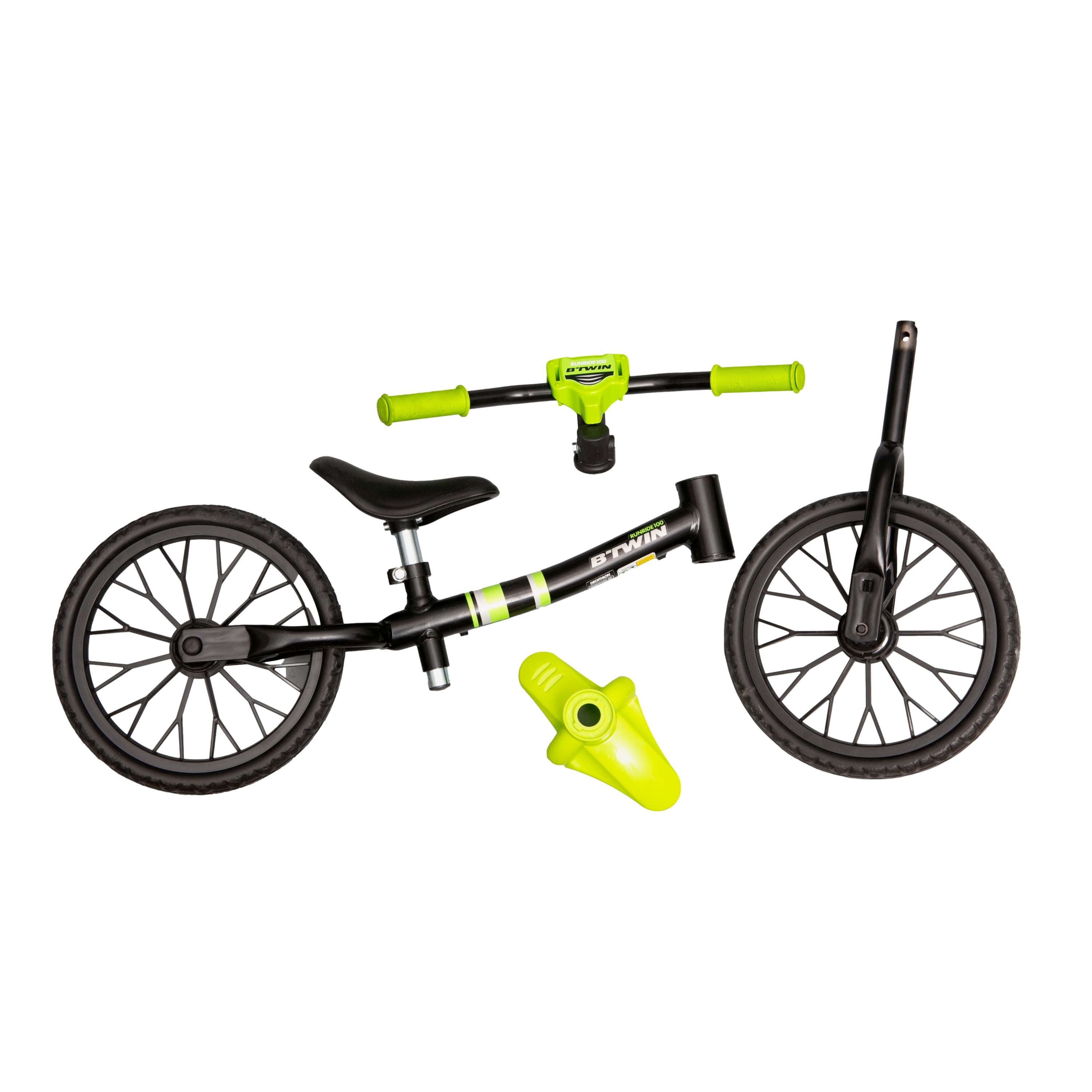 Bicicleta Infantil Ciclismo B'TWIN Runride 520 Preta e Verde