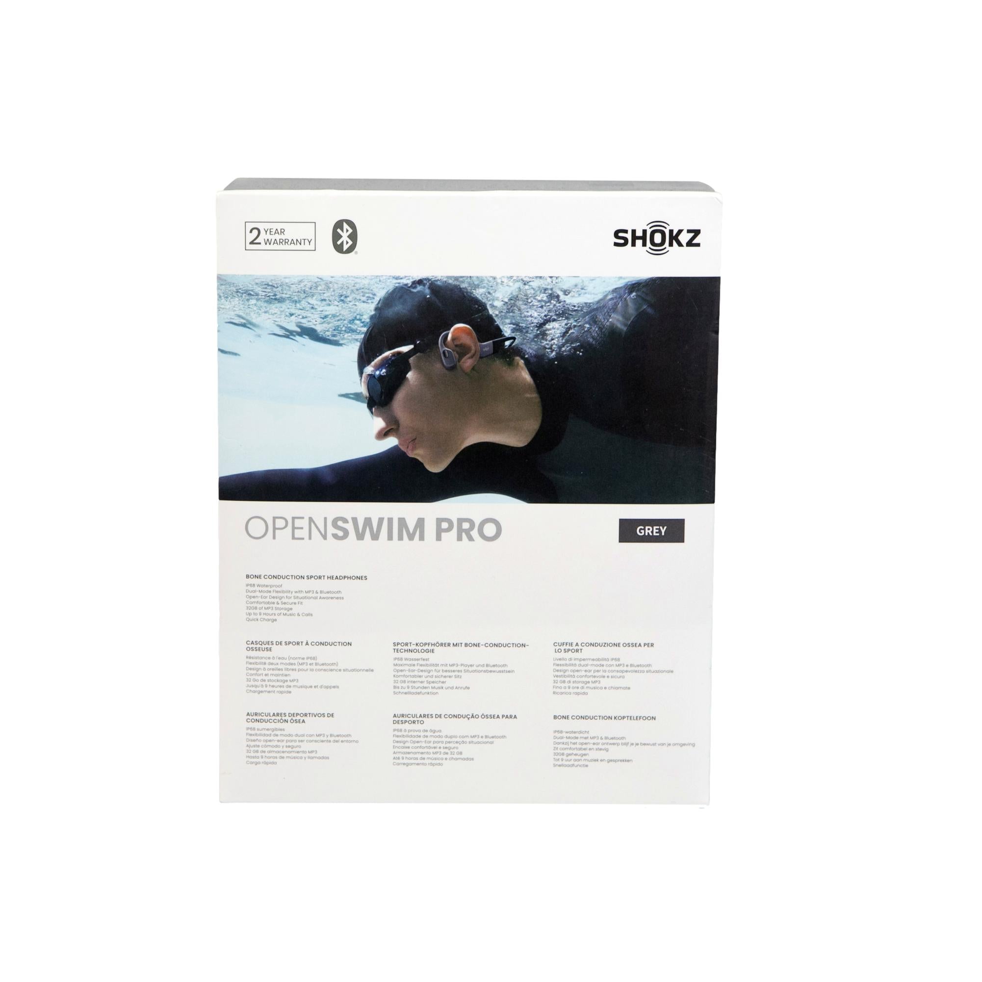 Fone Shokz Open Swim Pro Cinza/Preto