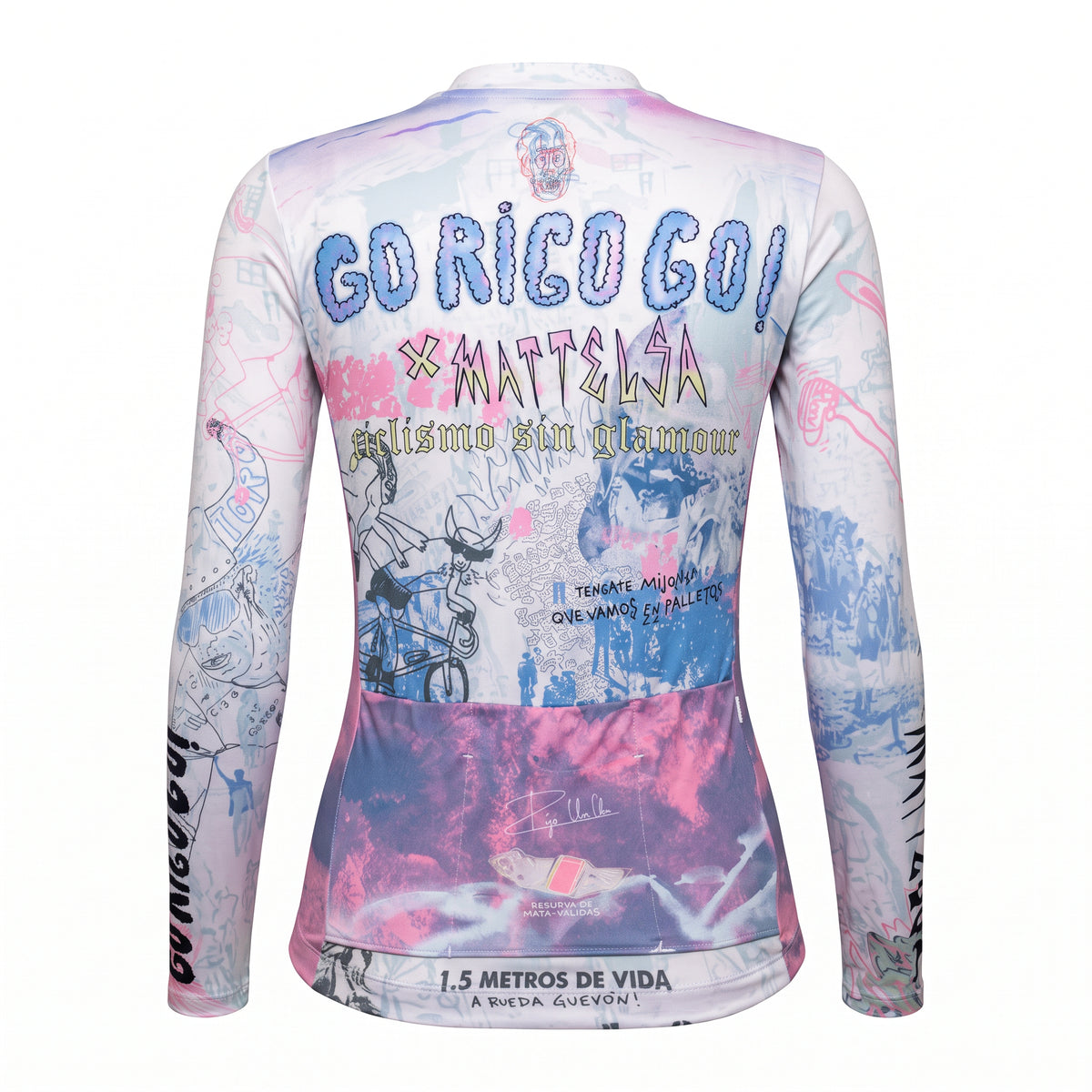Jersey Manga Longa Feminina Go Rigo Go!  Bege/ Rosa/ Azul - Tamanho S