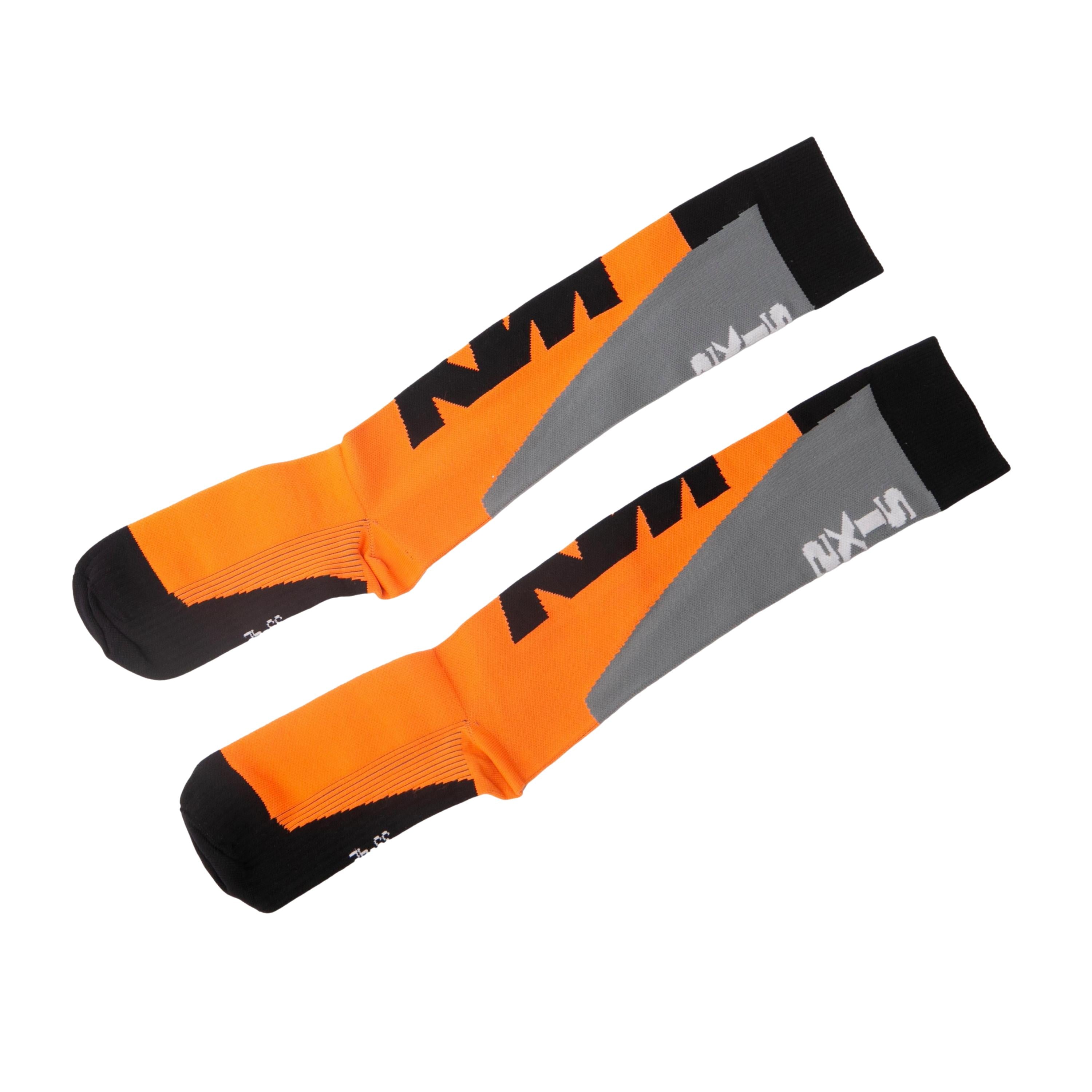 Meia Masculina Ski Alta Joelheira Offroad KTM SIXS Laranja/Preto - Tamanho 39-42
