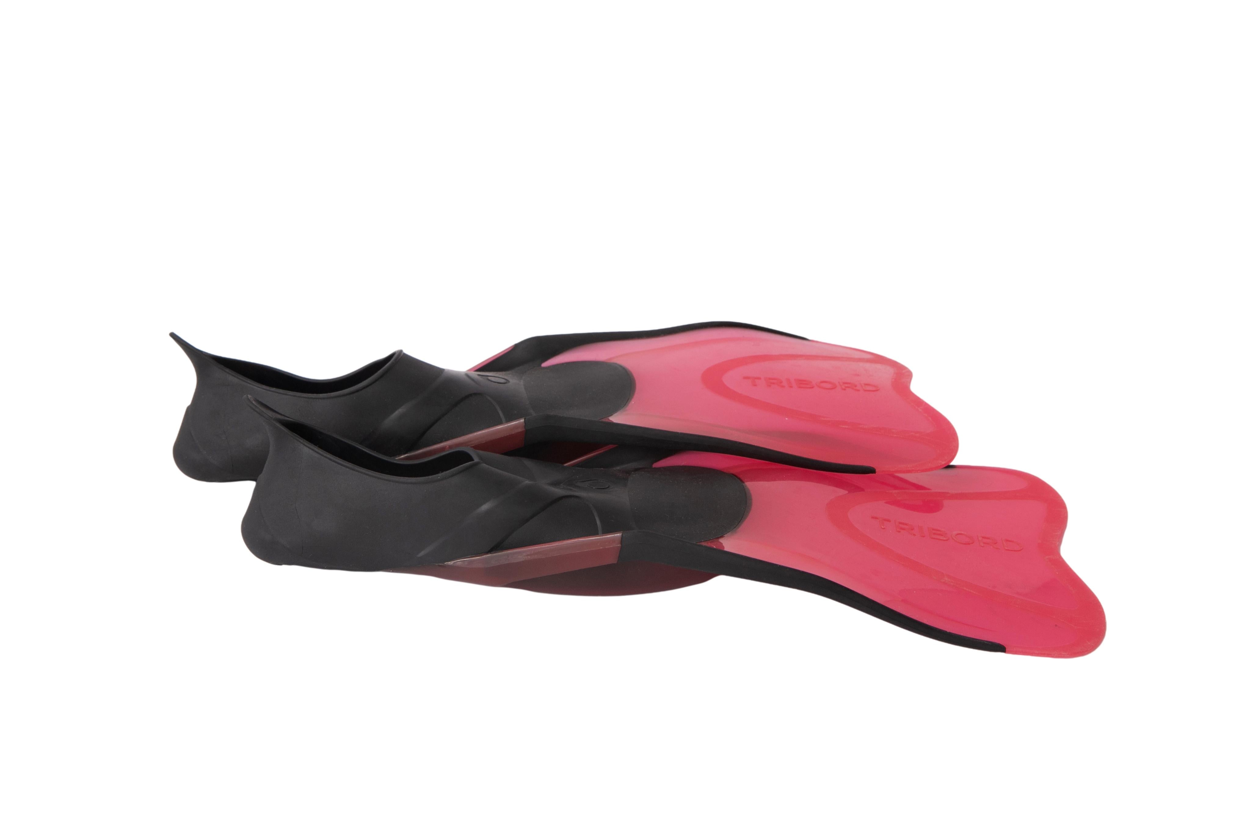 Pé De Pato Infantil Mergulho Tribord Oxylane Preto/Rosa - Tamanho 29