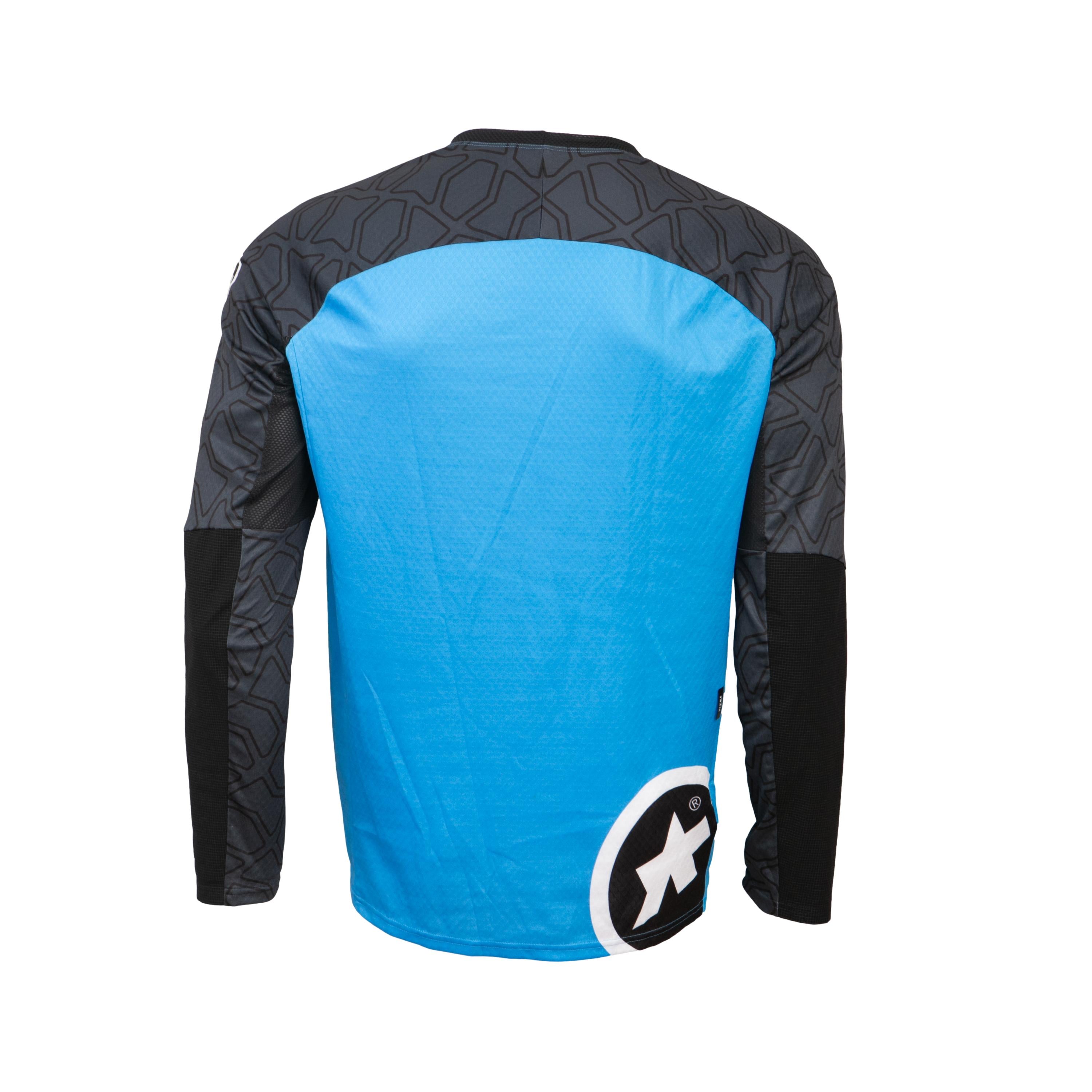 Camiseta Manga Longa Jersey Masculina Motociclismo Assos Trail LS Azul/Preta - Tamanho L