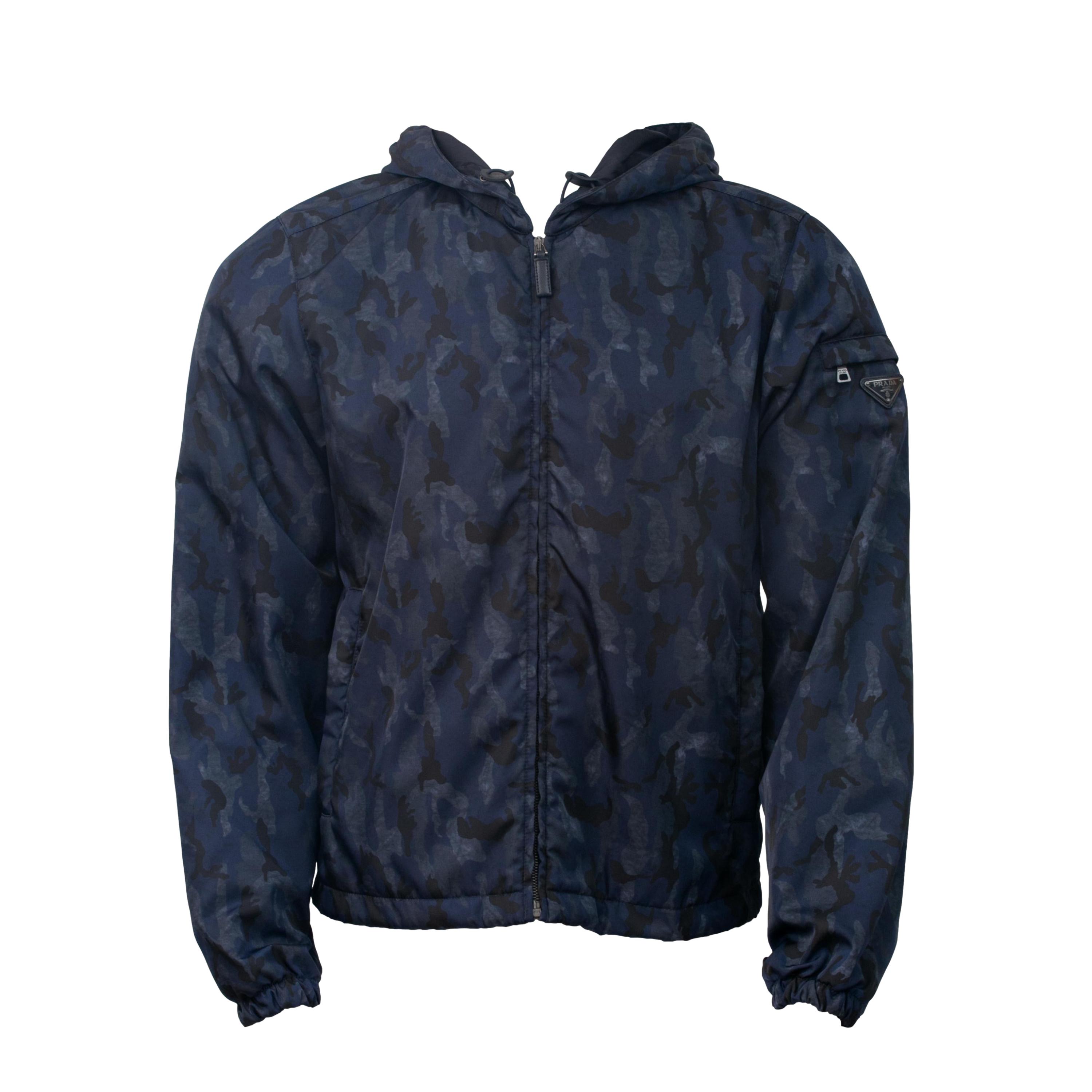 Casaco Masculino Ski Prada Milano Blue Camo Nylon Camouflage - Tamanho S