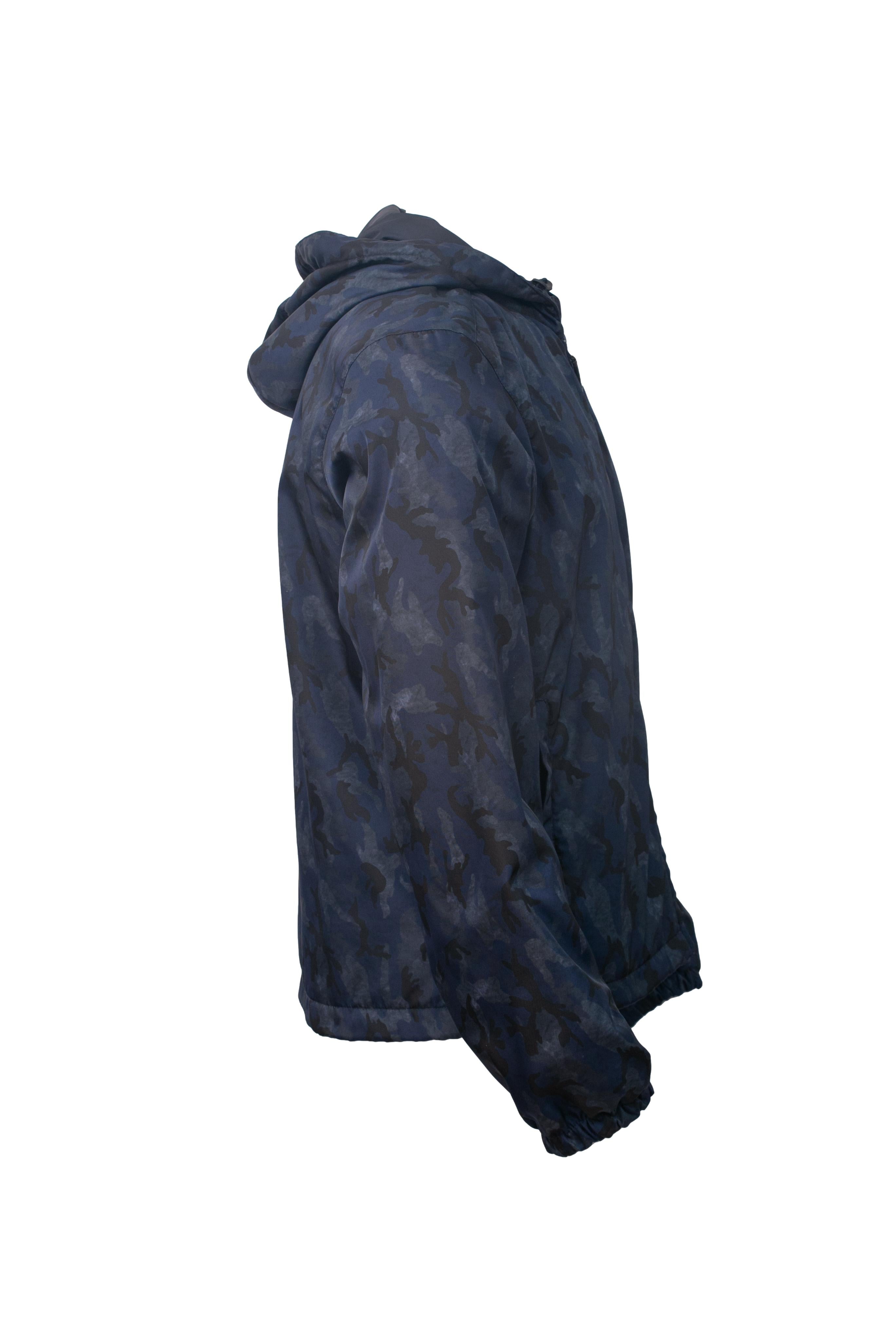 Casaco Masculino Ski Prada Milano Blue Camo Nylon Camouflage - Tamanho S