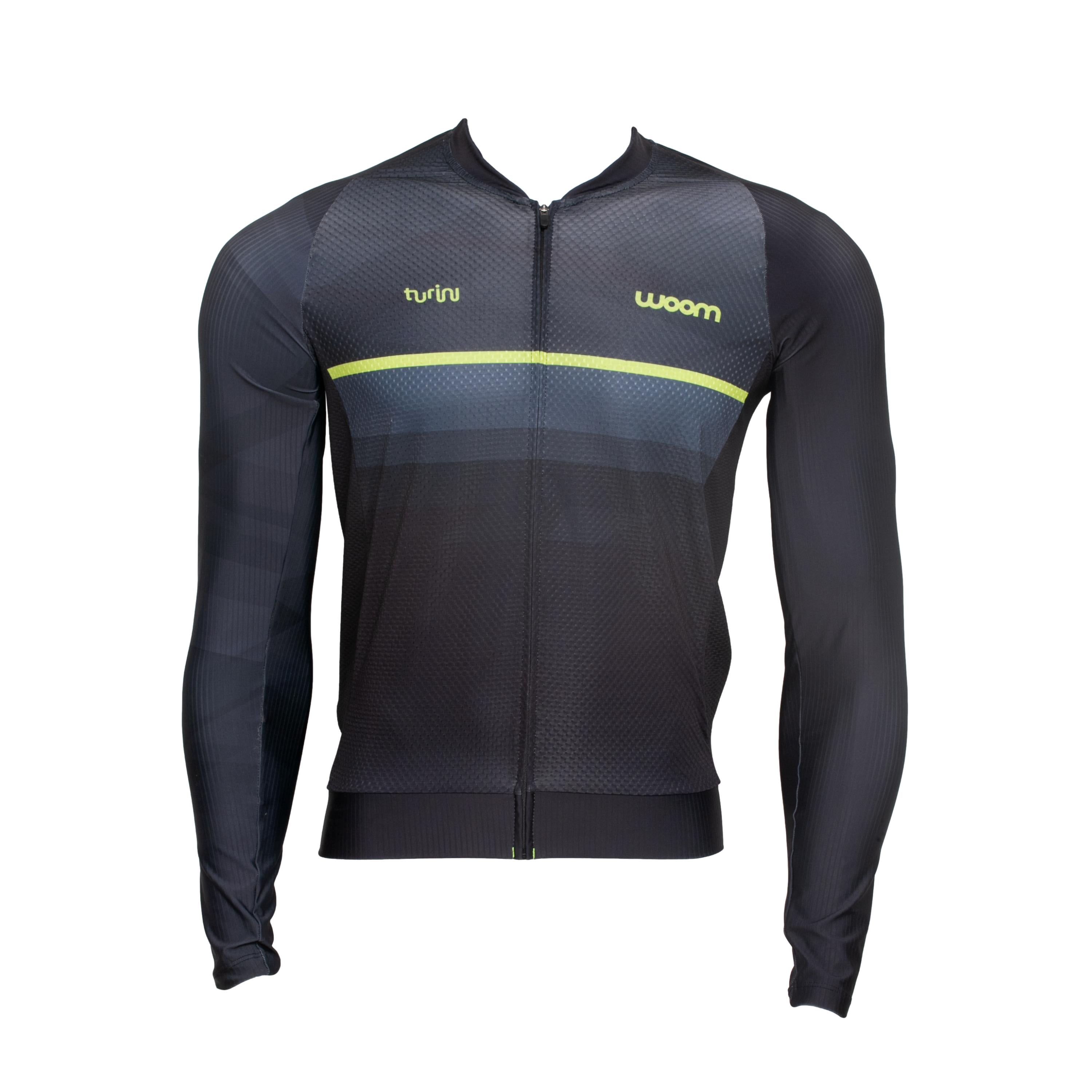 Camiseta Masculina Manga Longa Ciclismo Woom	Turim Preta - Tamanho GG