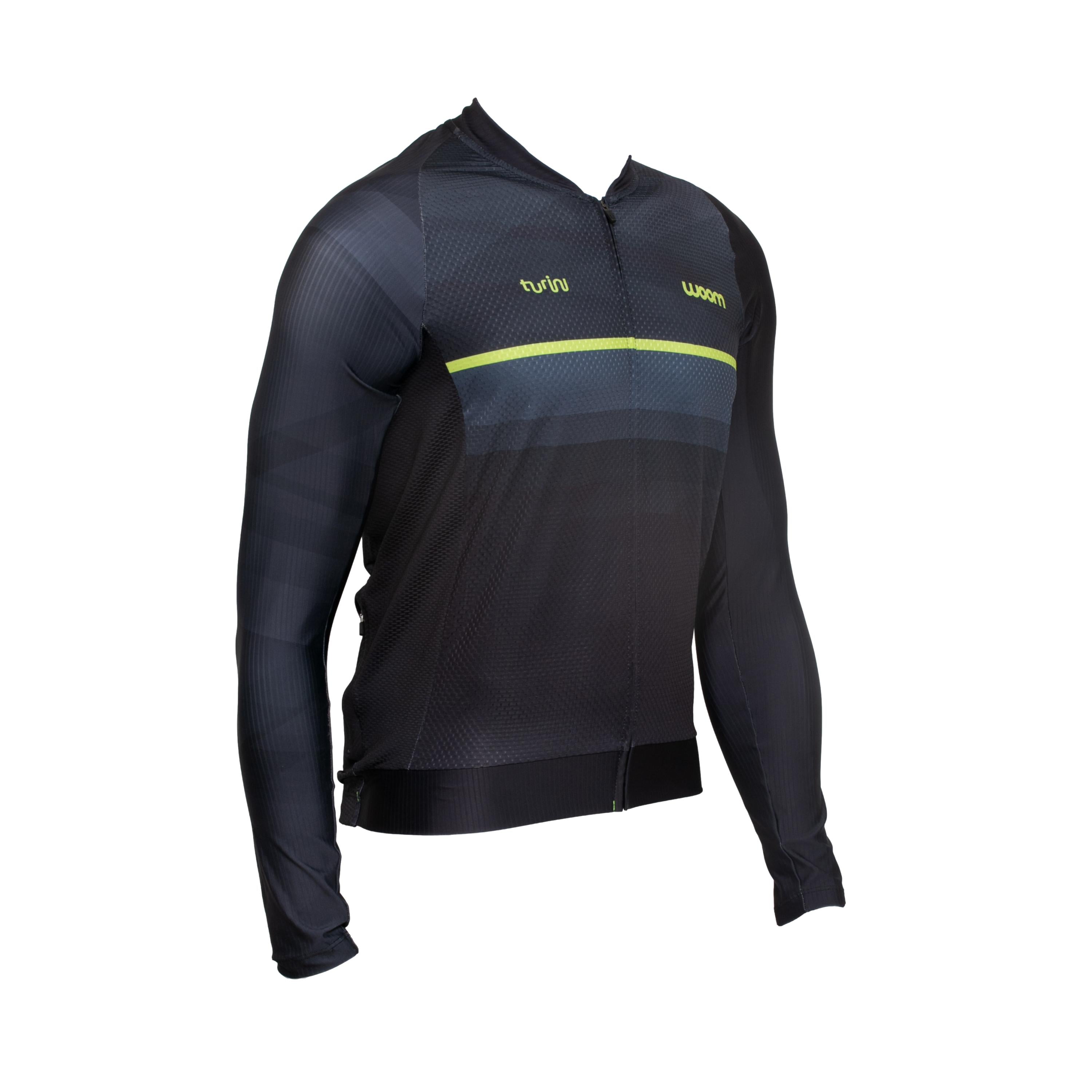 Camiseta Masculina Manga Longa Ciclismo Woom	Turim Preta - Tamanho GG