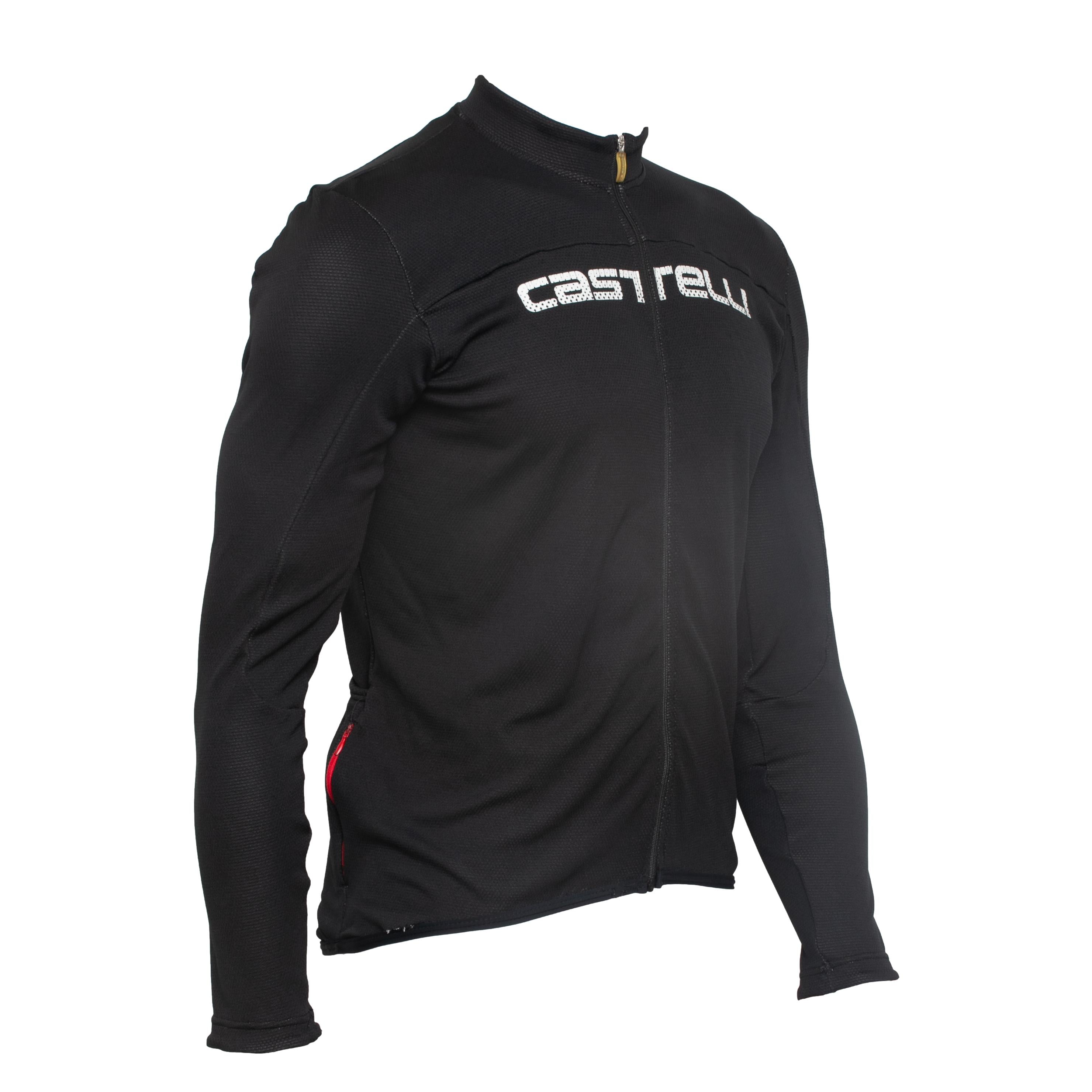 Camiseta Masculina Ciclismo Castelli Manga Longa Preta - Tamanho XL
