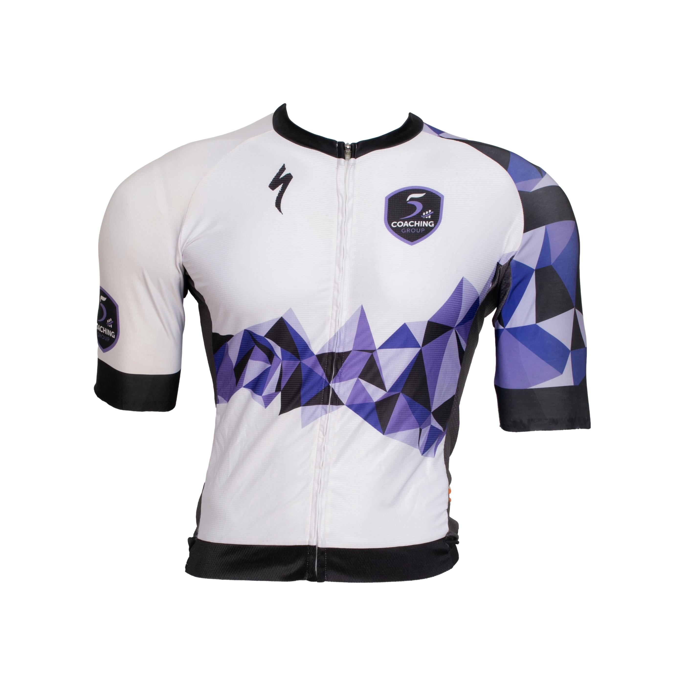 Camiseta Masculina Ciclismo Mynd Branca/Roxa - Tamanho G