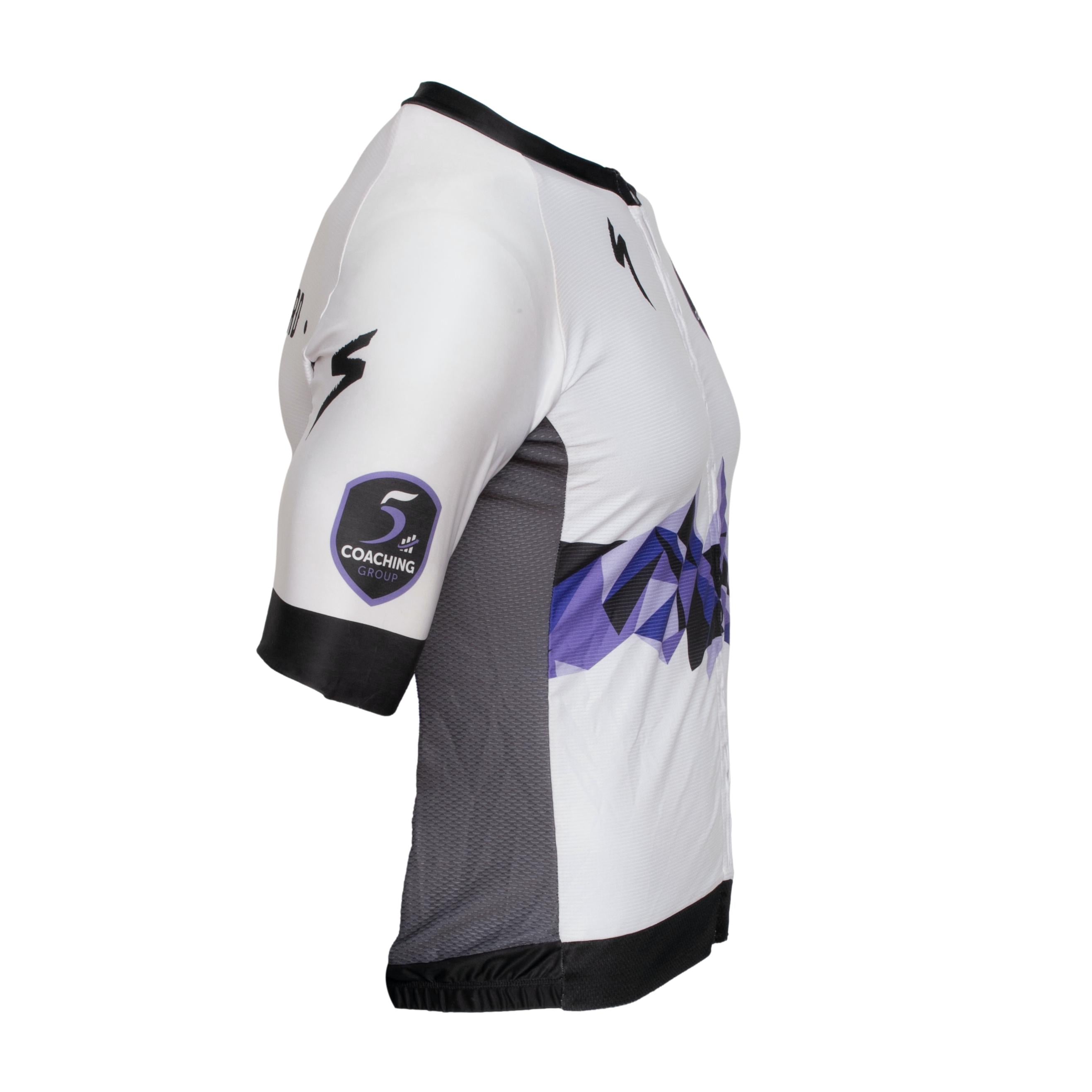 Camiseta Masculina Ciclismo Mynd Branca/Roxa - Tamanho G