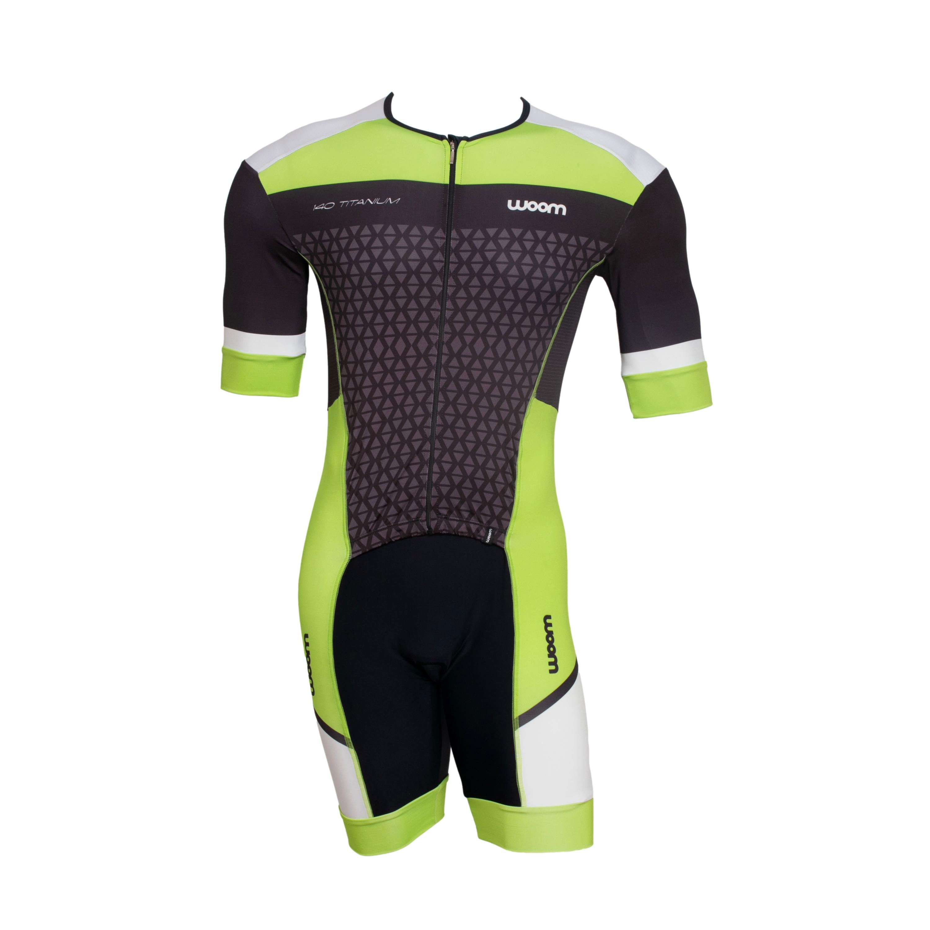 Macacão Masculino Ciclismo Woom	140 Titanium	Preto/Verde - Tamanho GG
