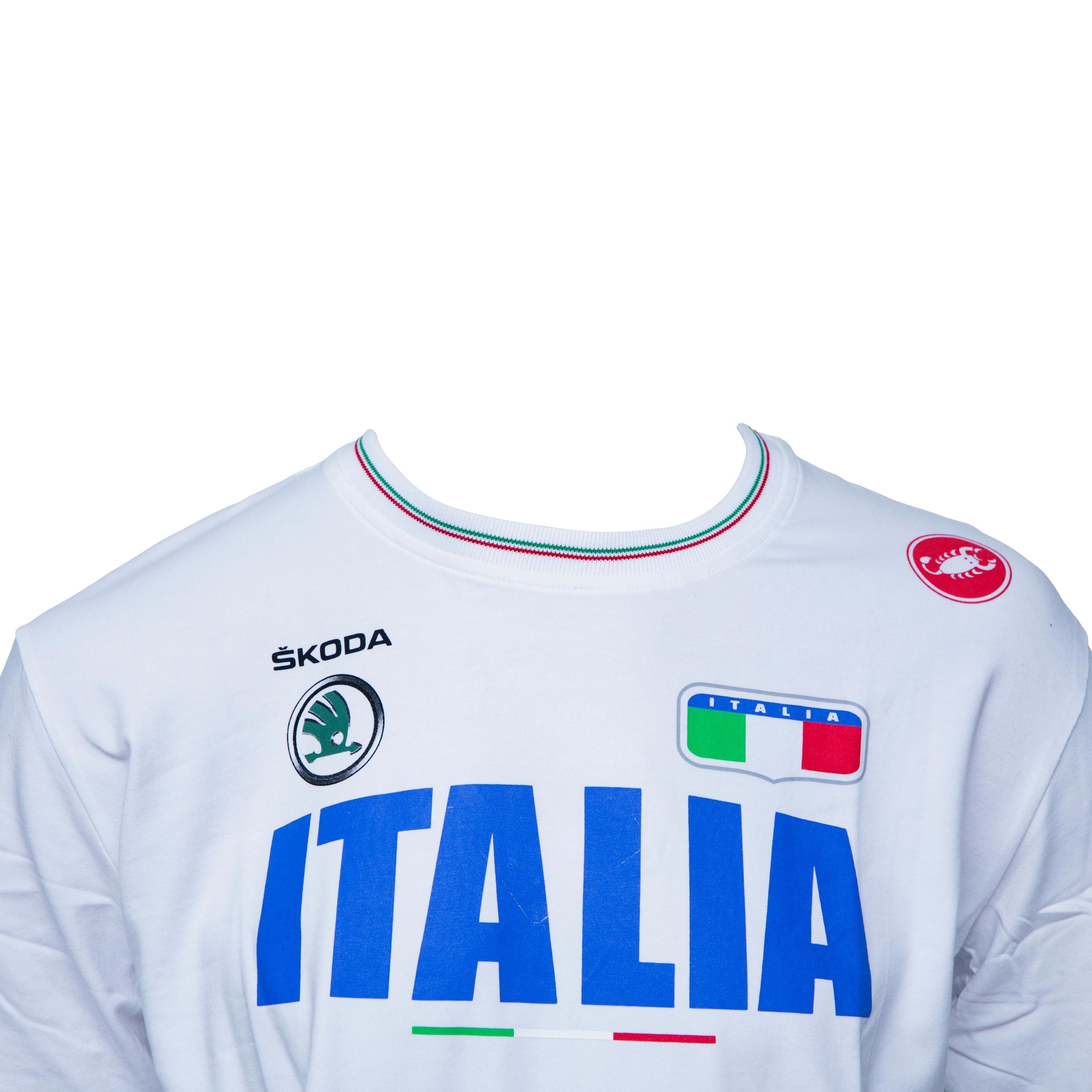 Camiseta Masculina Castelli Men Azzuro Italia White - Tamanho XS