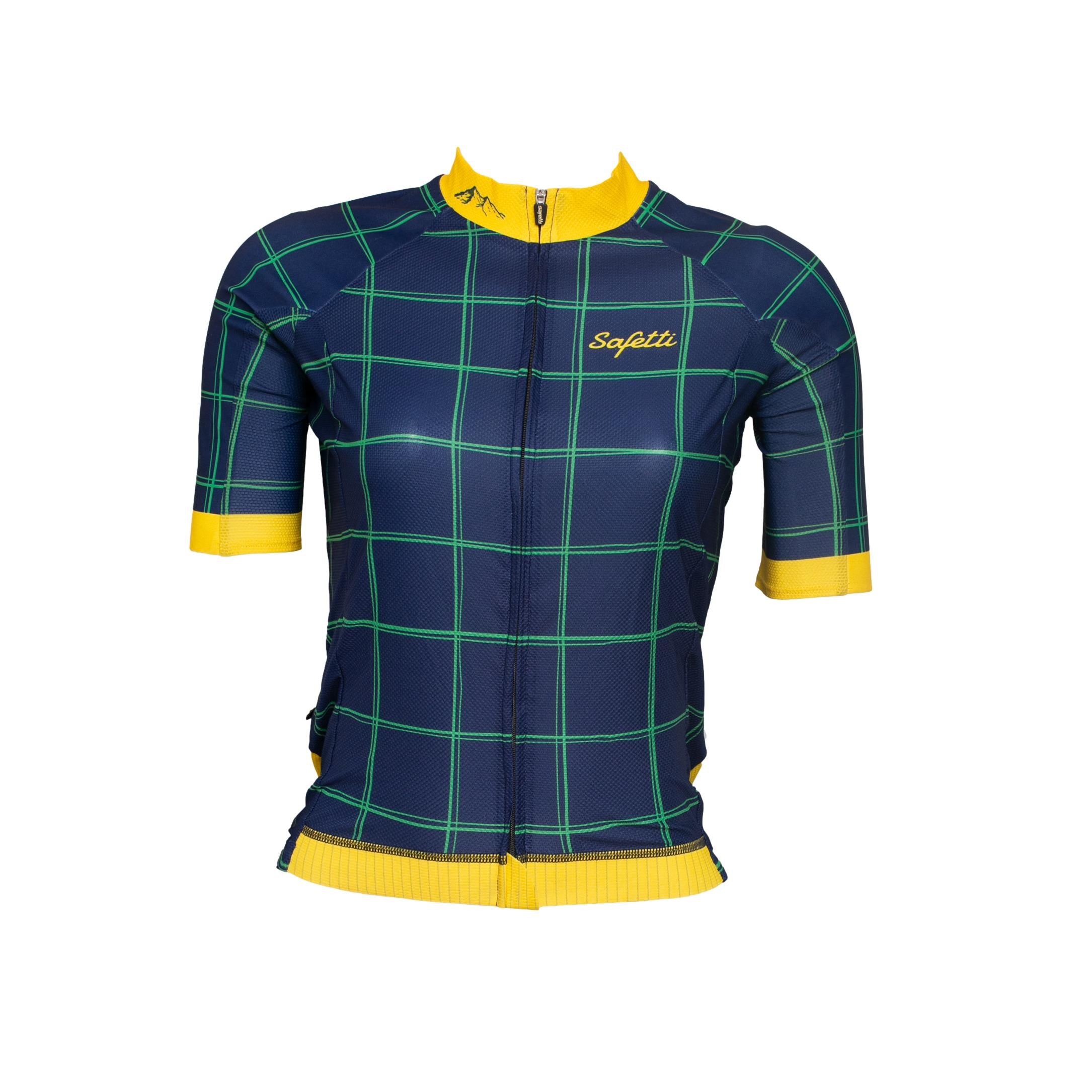 Camiseta Jersey Feminina Ciclismo Safety Brasil Azul/Verde/Amarela - Tamanho M