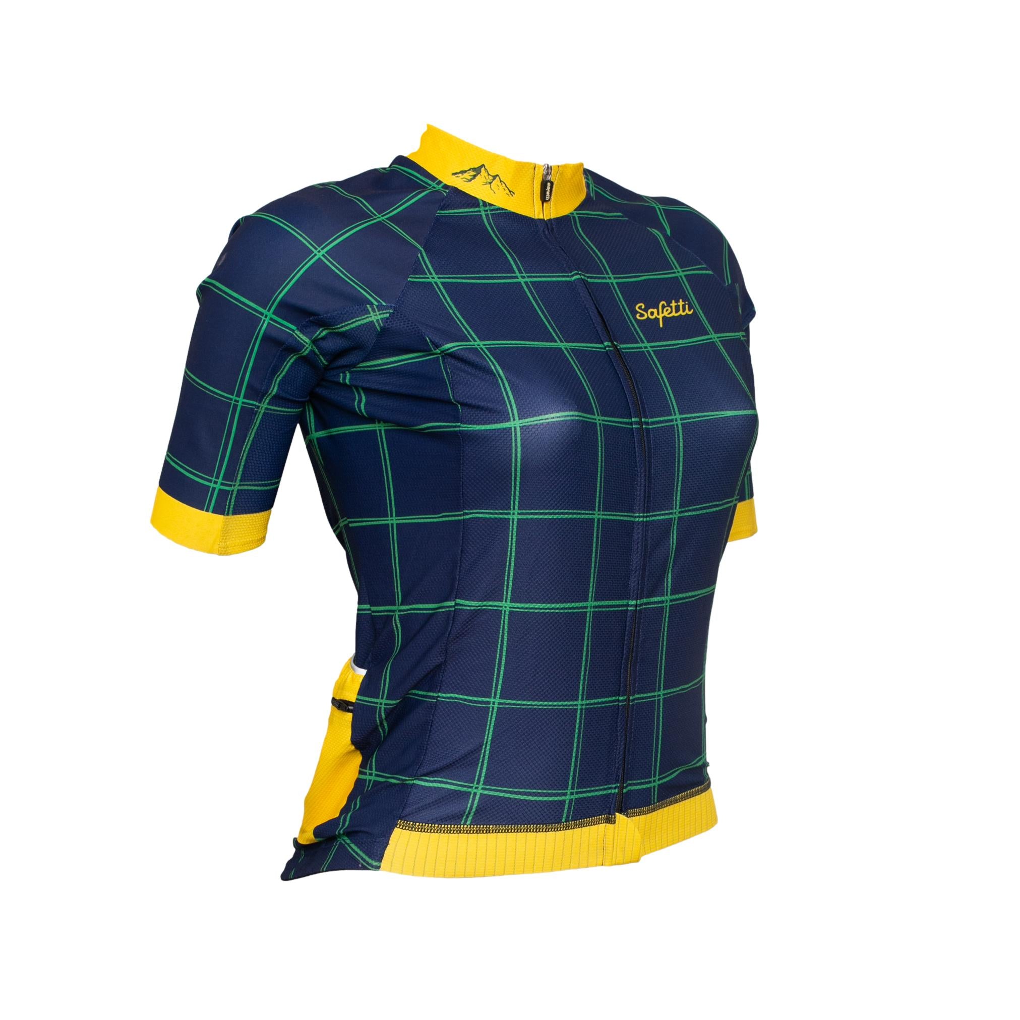 Camiseta Jersey Feminina Ciclismo Safety Brasil Azul/Verde/Amarela - Tamanho M