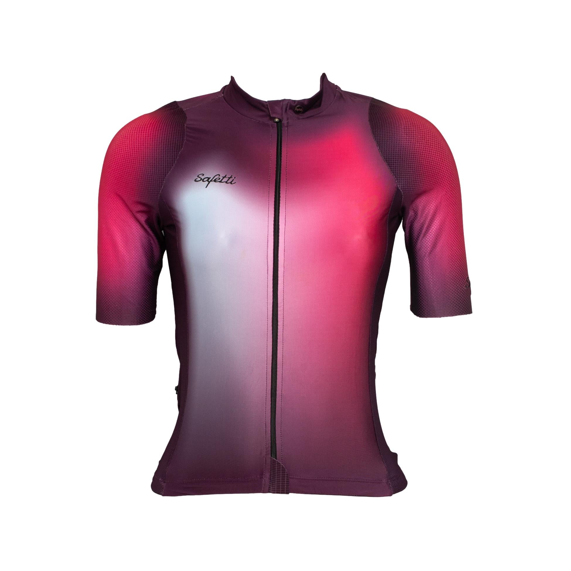 Camiseta Jersey Feminina Ciclismo Safety Ilimitado Roxo e Rosa - Tamanho M