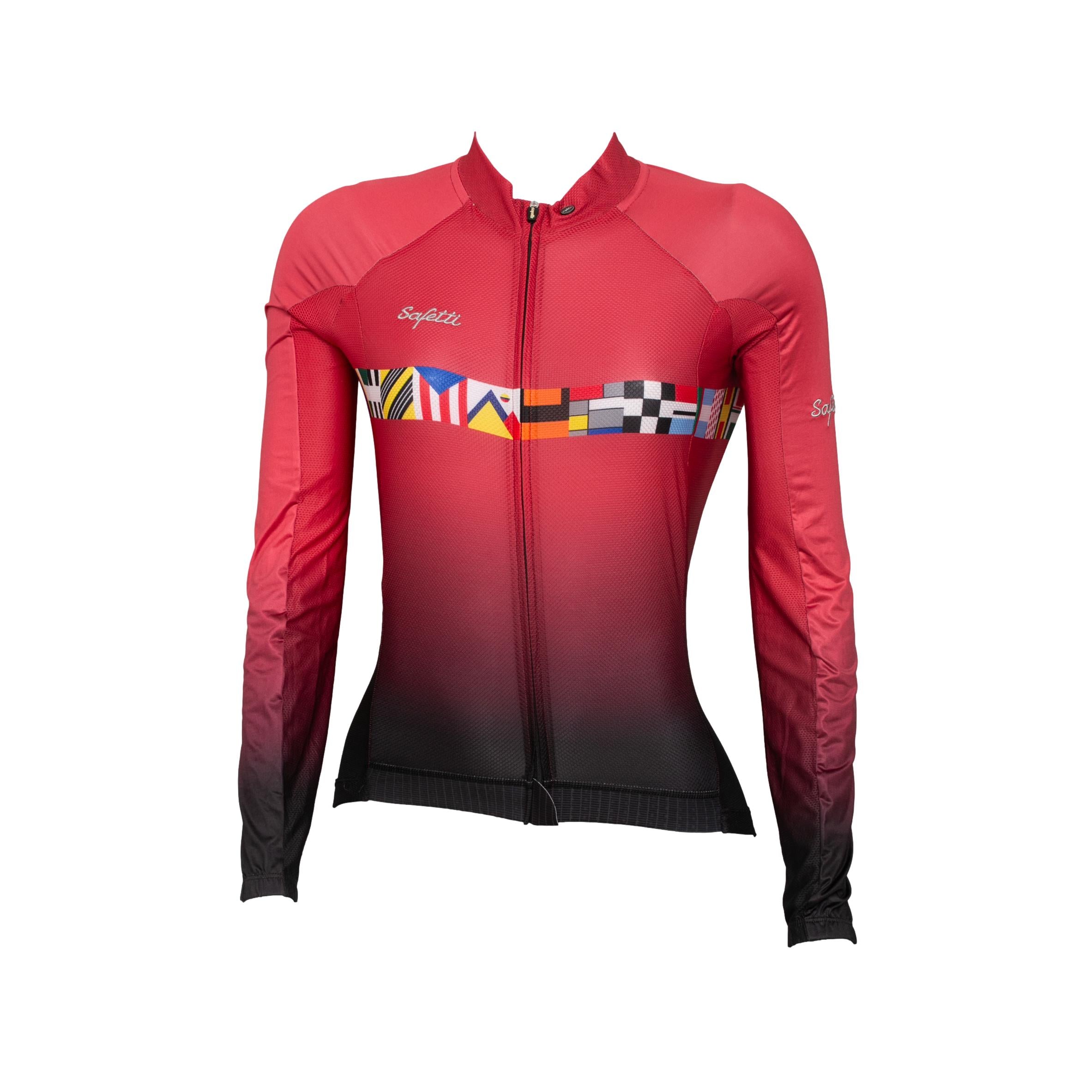Camiseta Jersey Feminina Ciclismo Safety Monument Epiccycling Vermelha e Preta - Tamanho S