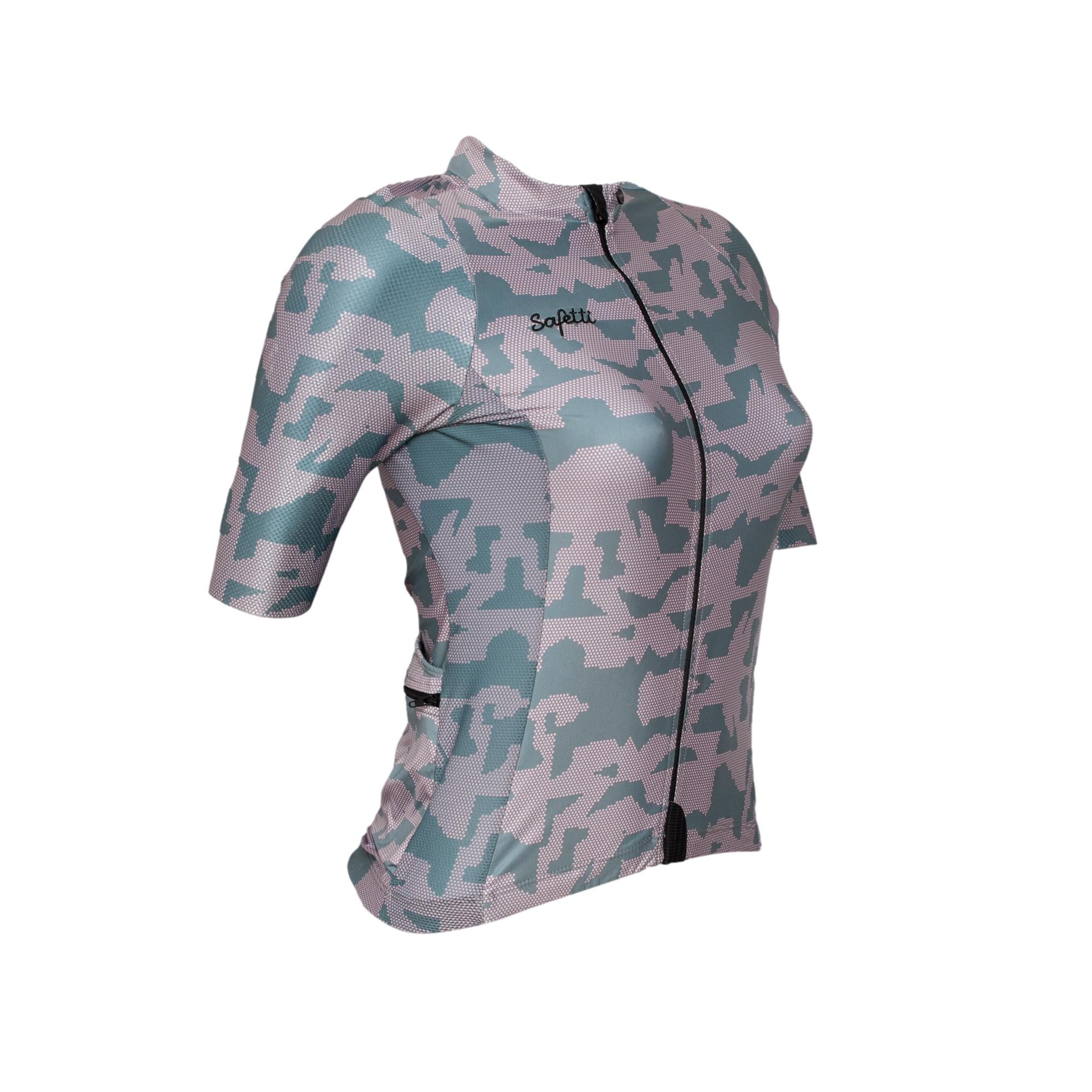 Camiseta Jersey Feminina Ciclismo Safety Attravesiamo Camuflado - Tamanho M