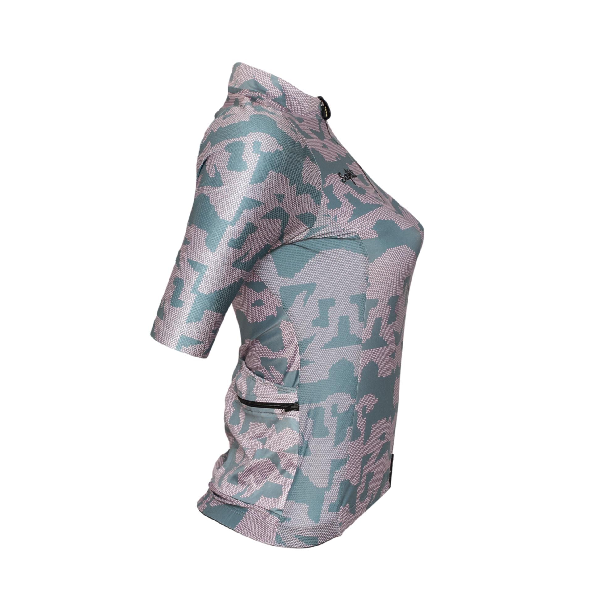 Camiseta Jersey Feminina Ciclismo Safety Attravesiamo Camuflado - Tamanho M