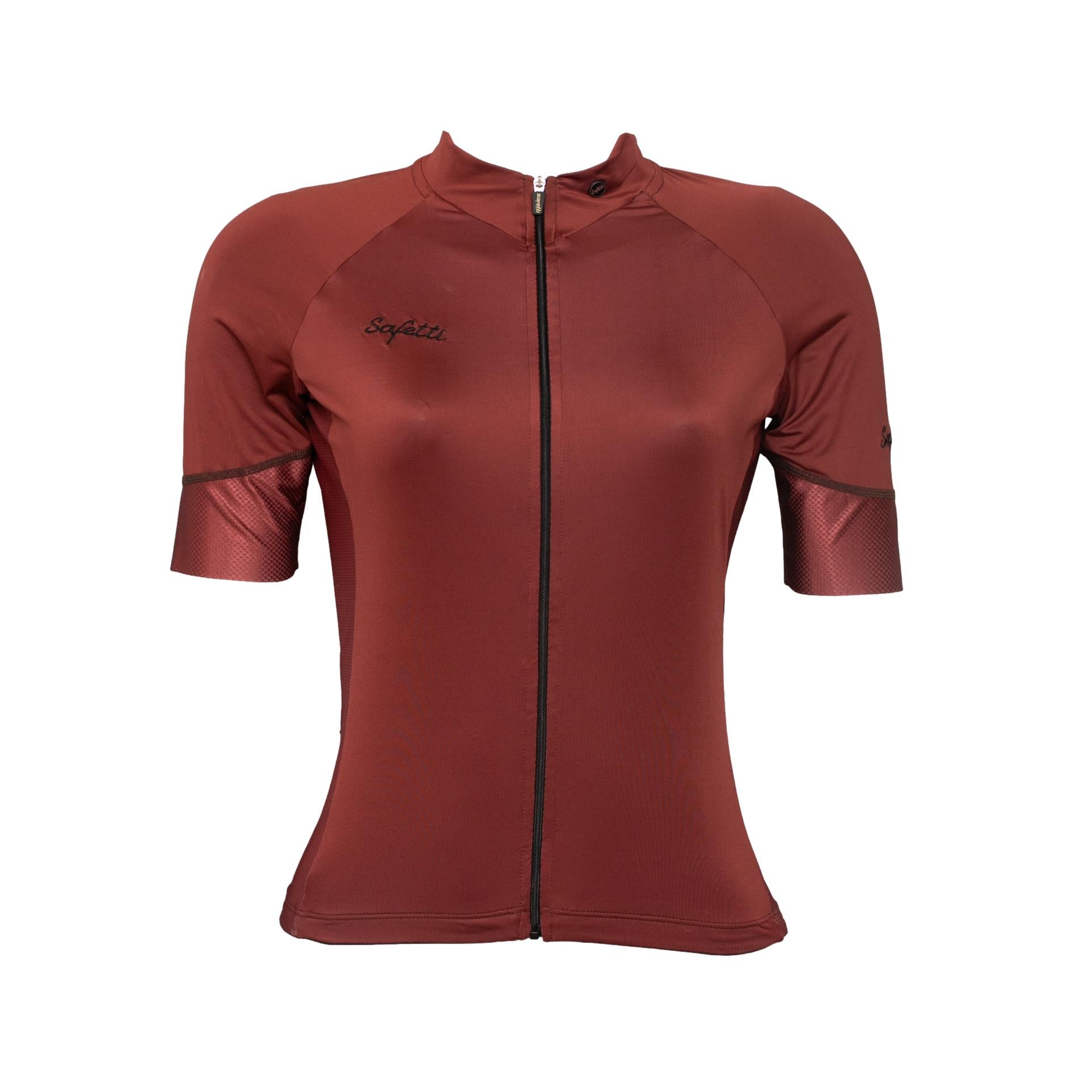 Camiseta Jersey Feminina Ciclismo Safety Marrom - Tamanho M