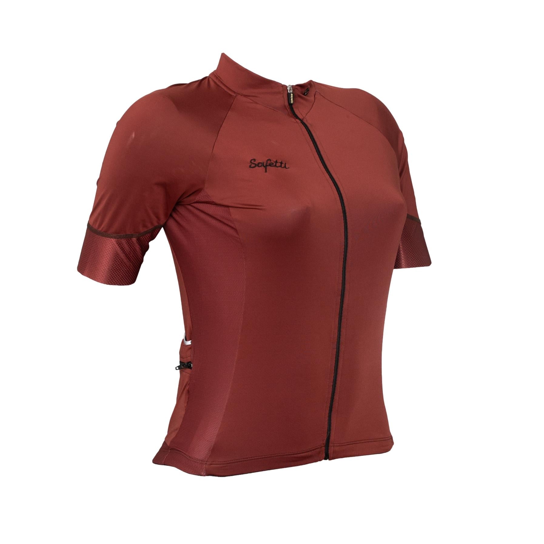 Camiseta Jersey Feminina Ciclismo Safety Marrom - Tamanho M