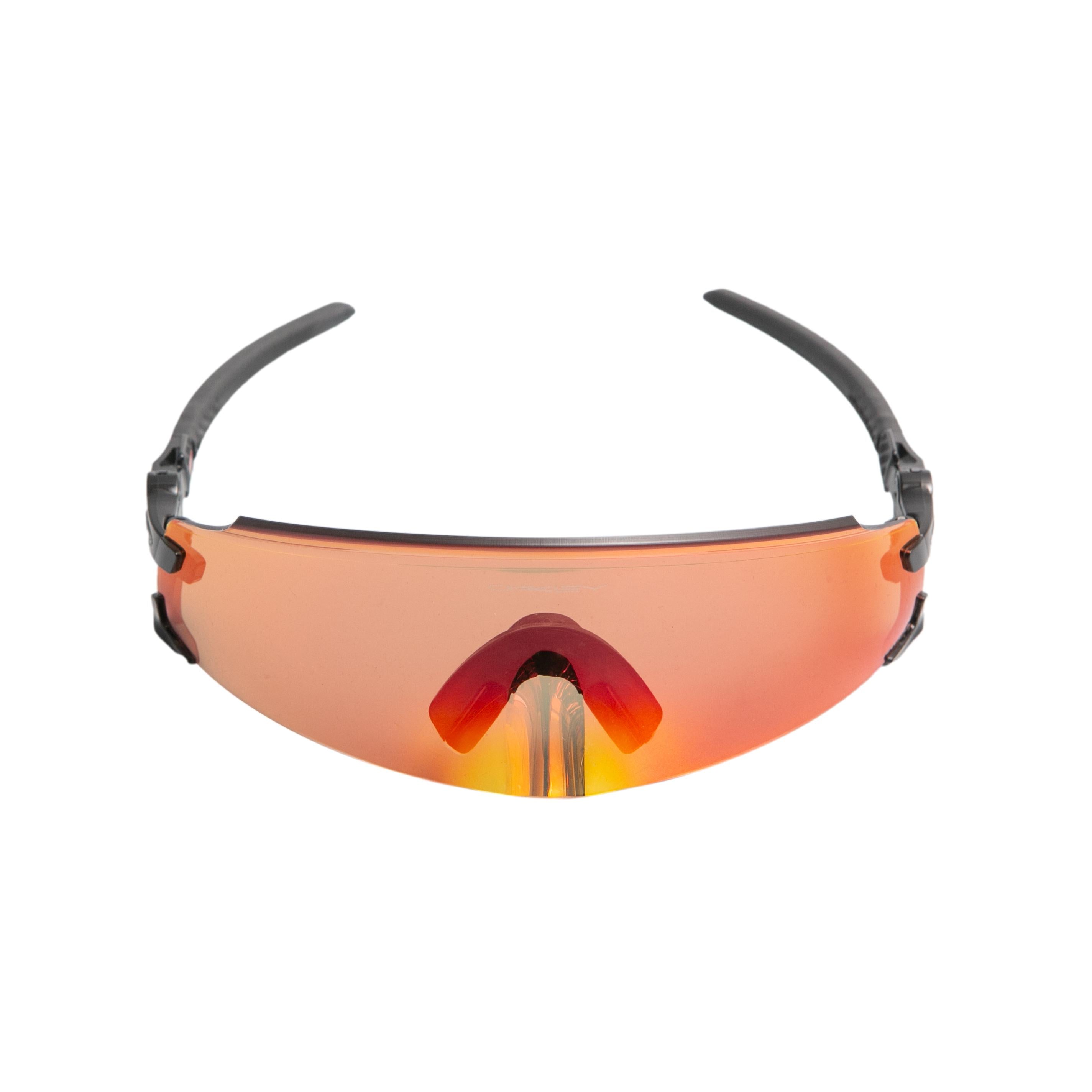 Óculos Unissex Ciclismo Oakley Kato Polished Black Lente Prizm Trail Torch Com Case - Tamanho Único