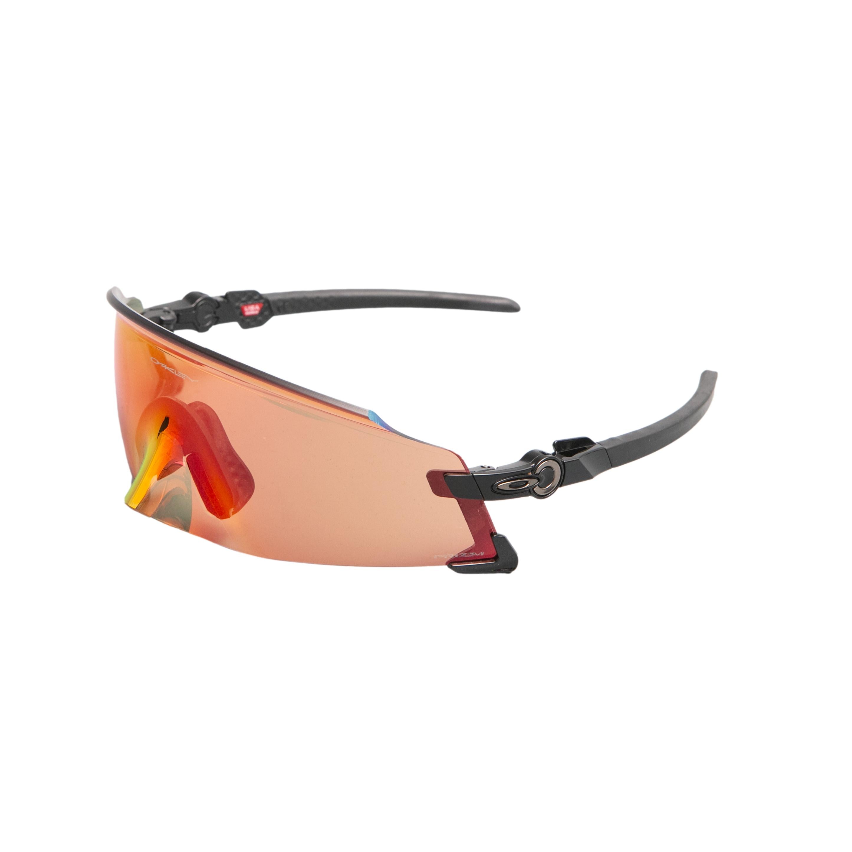 Óculos Unissex Ciclismo Oakley Kato Polished Black Lente Prizm Trail Torch Com Case - Tamanho Único