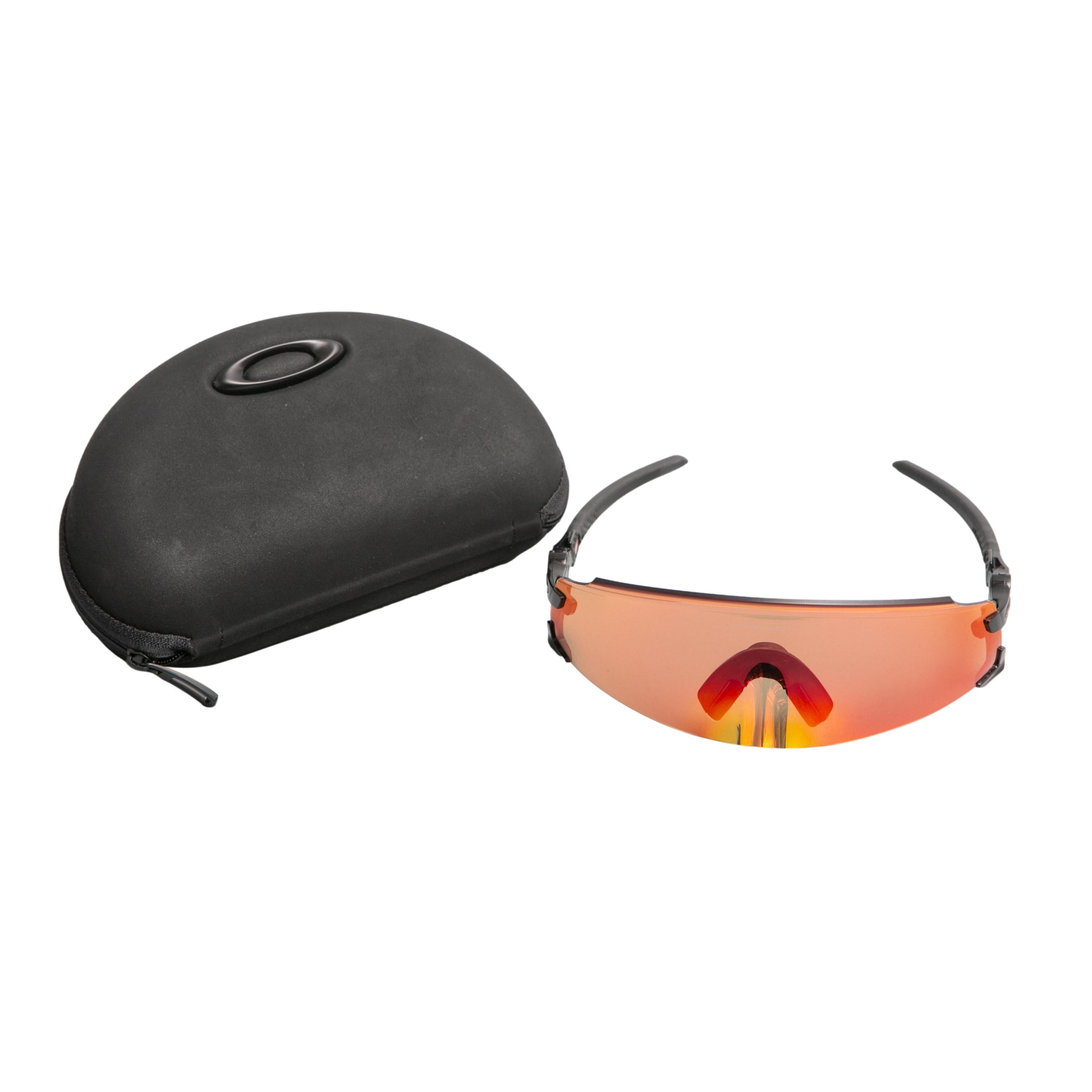 Óculos Unissex Ciclismo Oakley Kato Polished Black Lente Prizm Trail Torch Com Case - Tamanho Único