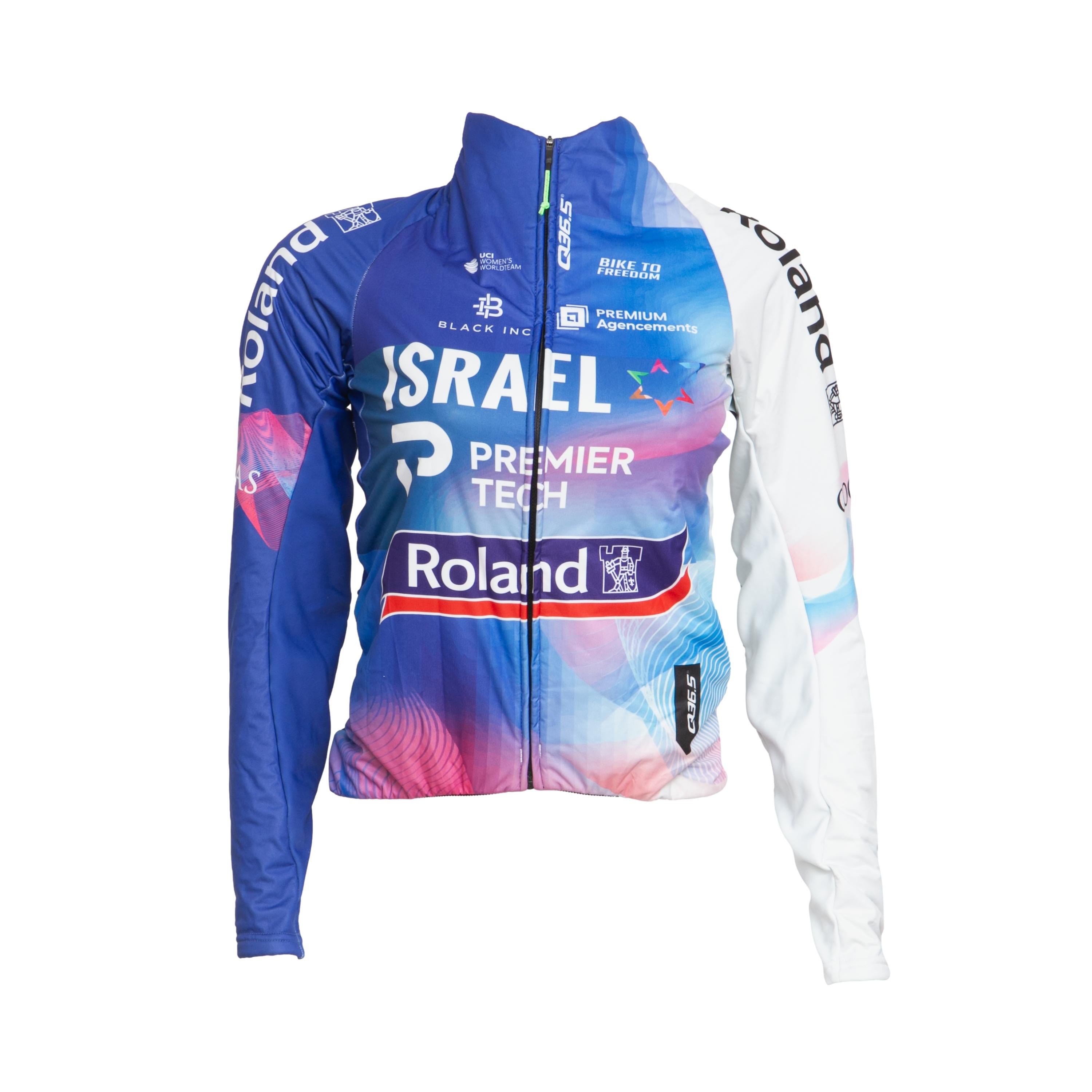 Camiseta Masculina Ciclismo Q36.5 Manga Longa Azul/Branco - Tamanho XXS