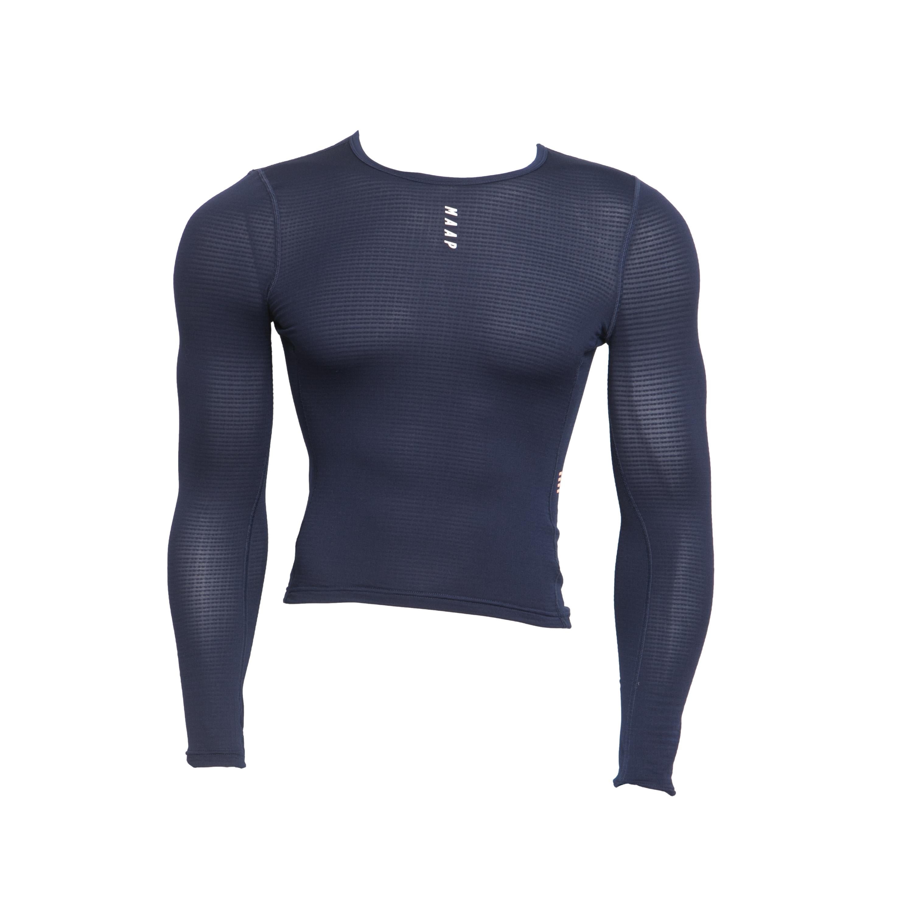 Camiseta Masculina Ciclismo Maap Manga Longa Azul Marinho - Tamanho L