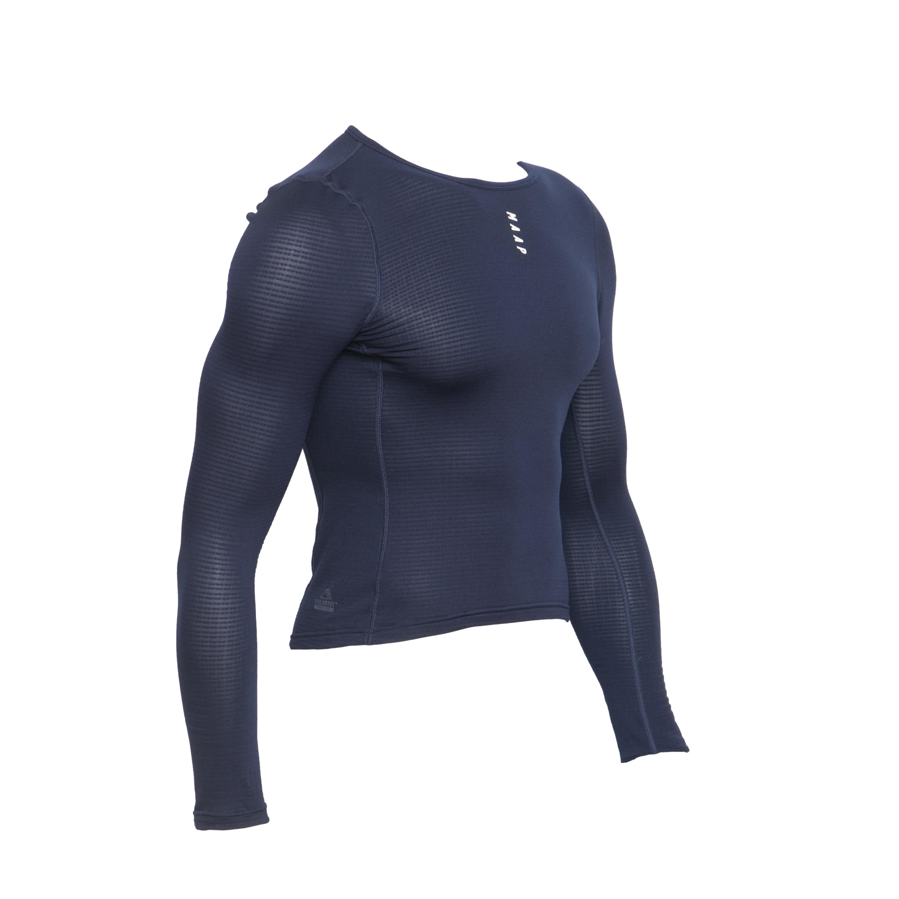 Camiseta Masculina Ciclismo Maap Manga Longa Azul Marinho - Tamanho L