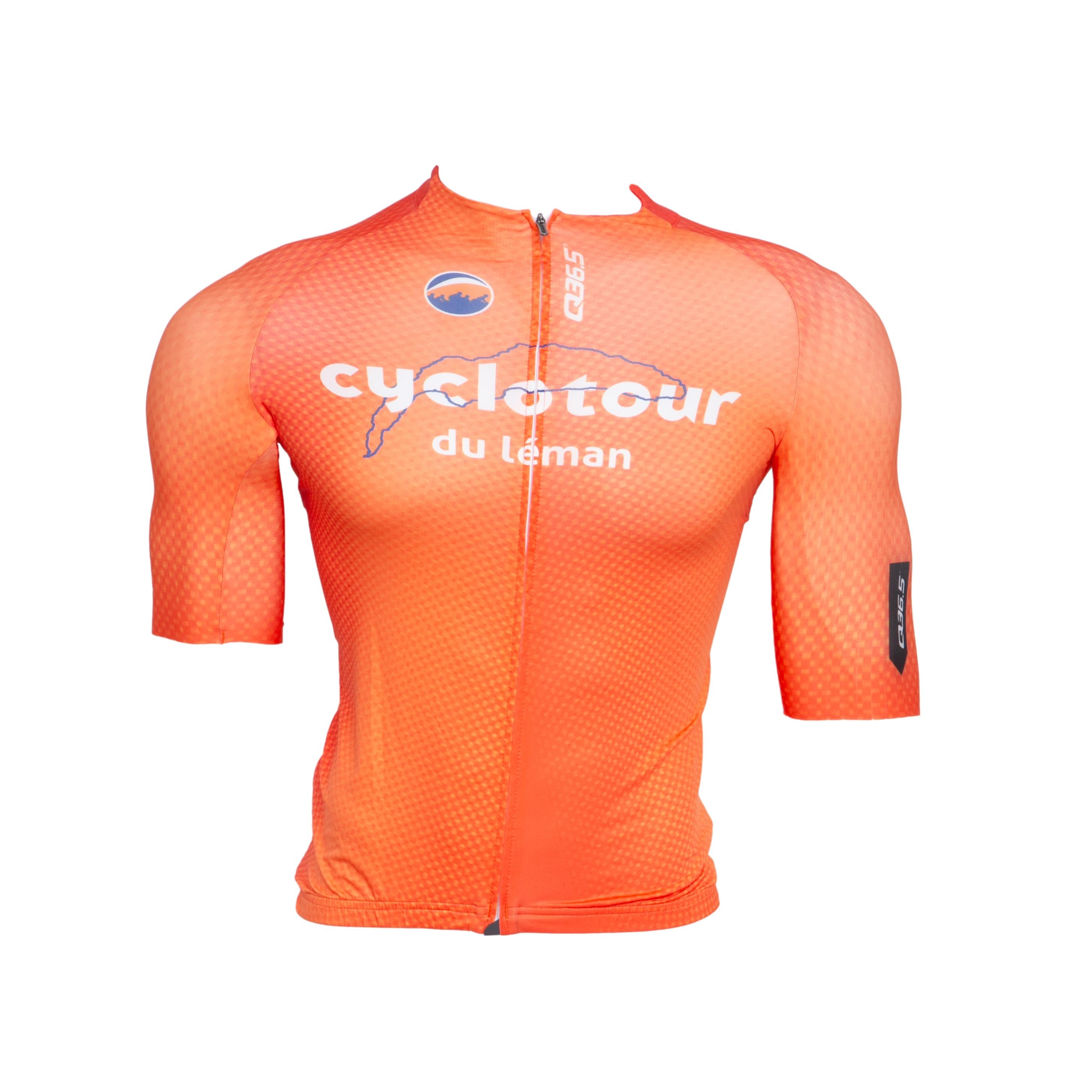Camiseta Masculina Ciclismo Q36.5 Cyclotour Du Leman Laranja - Tamanho XS