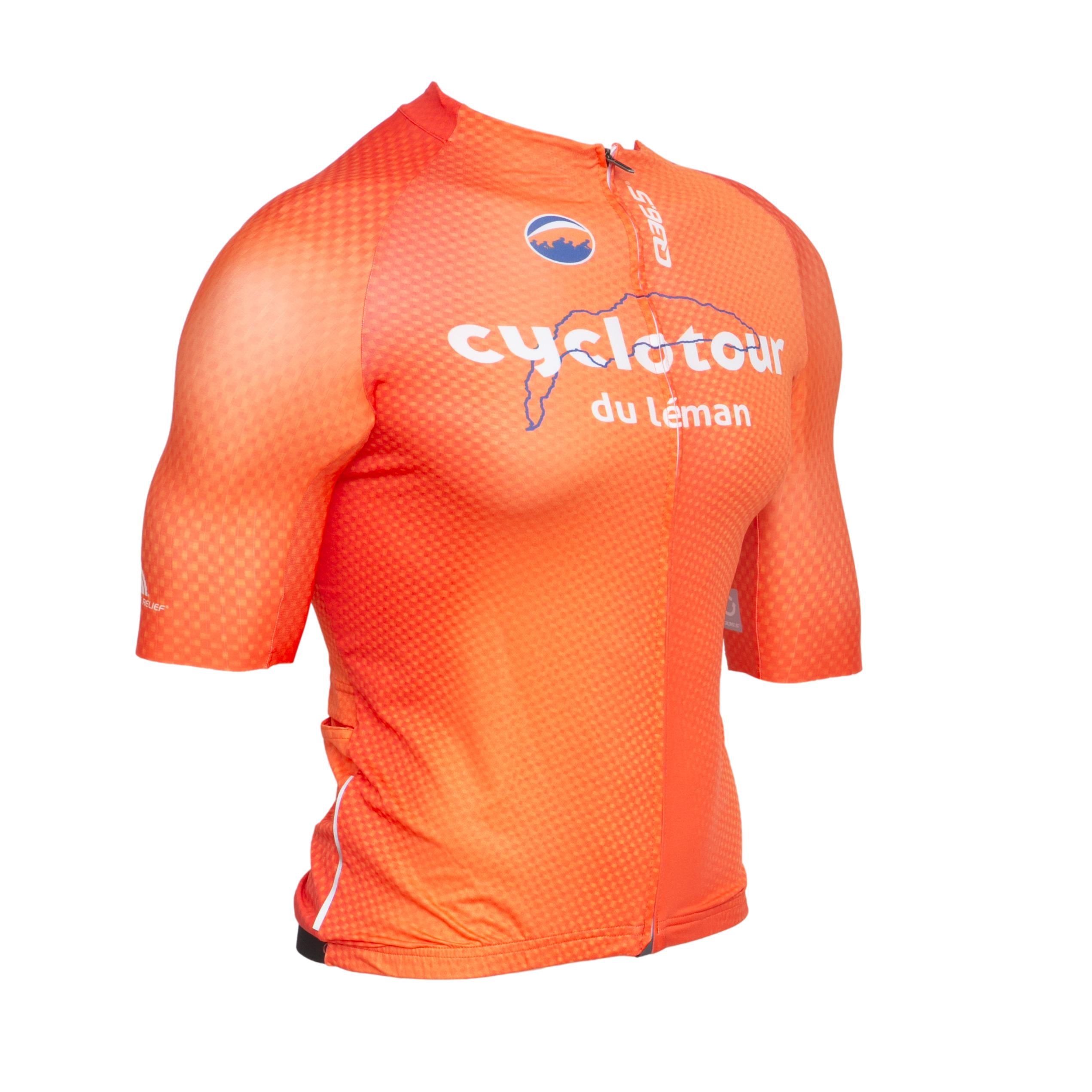 Camiseta Masculina Ciclismo Q36.5 Cyclotour Du Leman Laranja - Tamanho XS