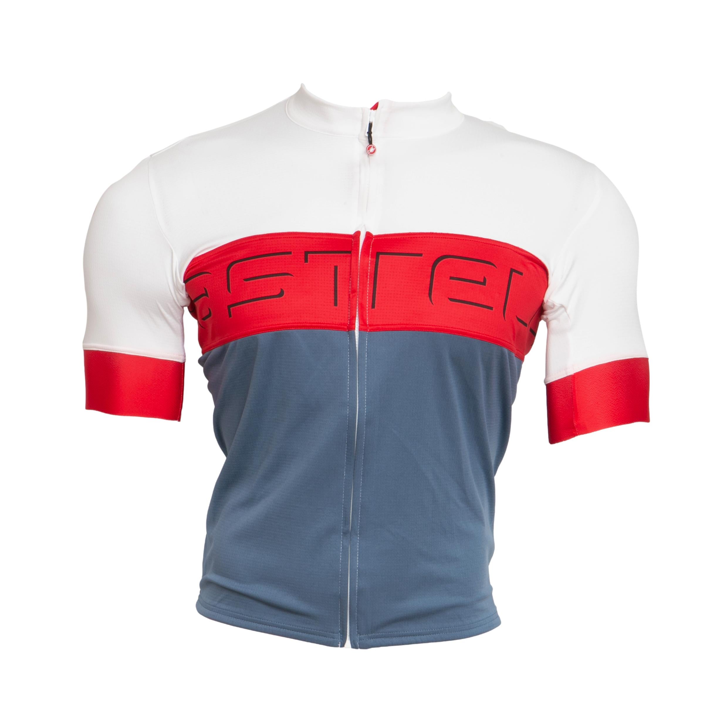 Camiseta Unissex Ciclismo Castelli Branco/Vermelho - Tamanho M