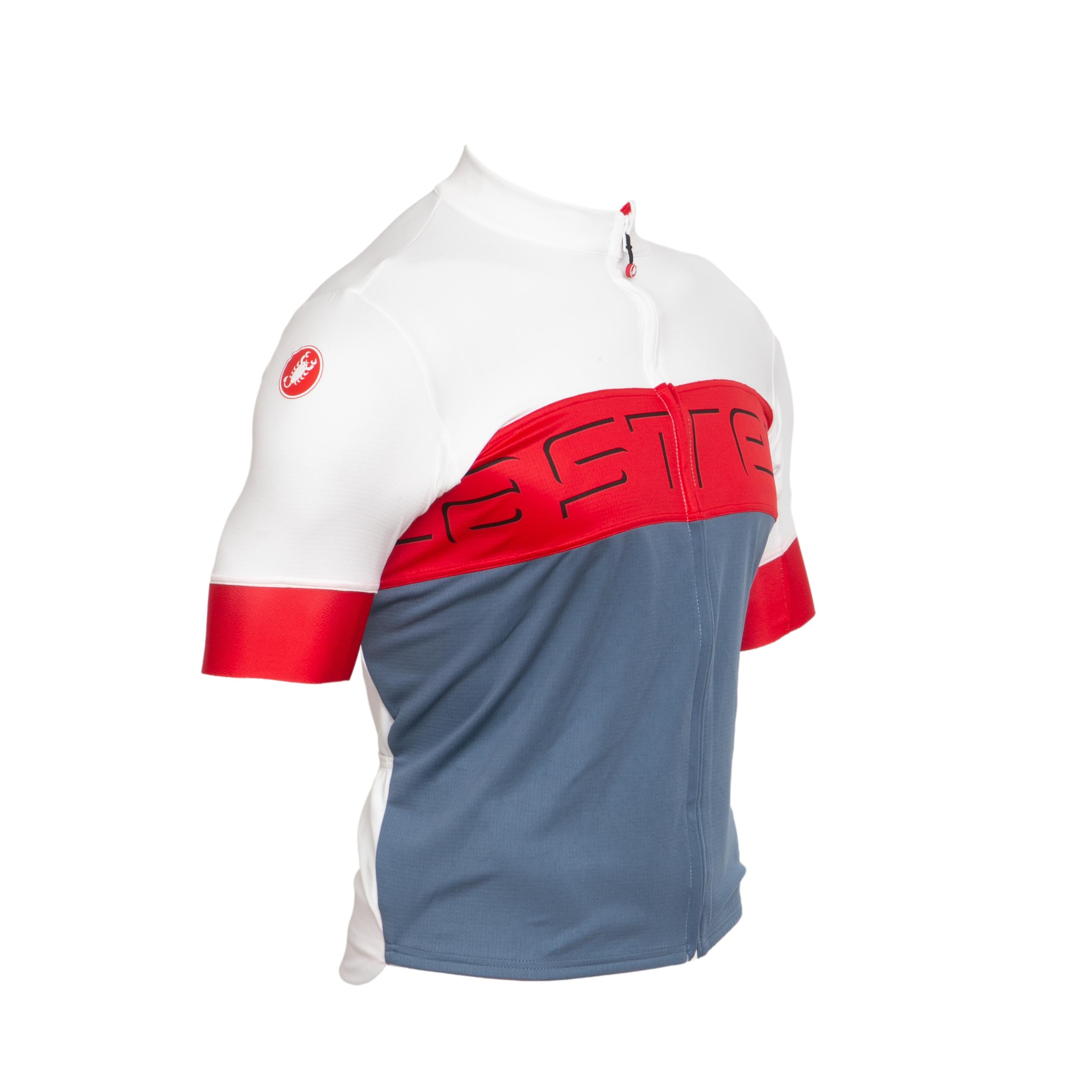 Camiseta Unissex Ciclismo Castelli Branco/Vermelho - Tamanho M